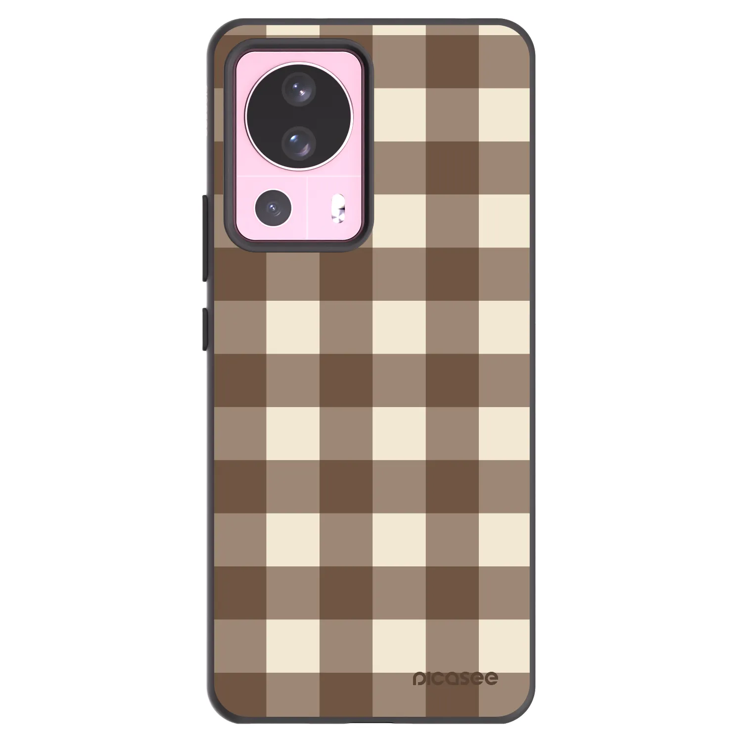 Picasee silikonowe czarne etui na Xiaomi 13 Lite - Brown grid