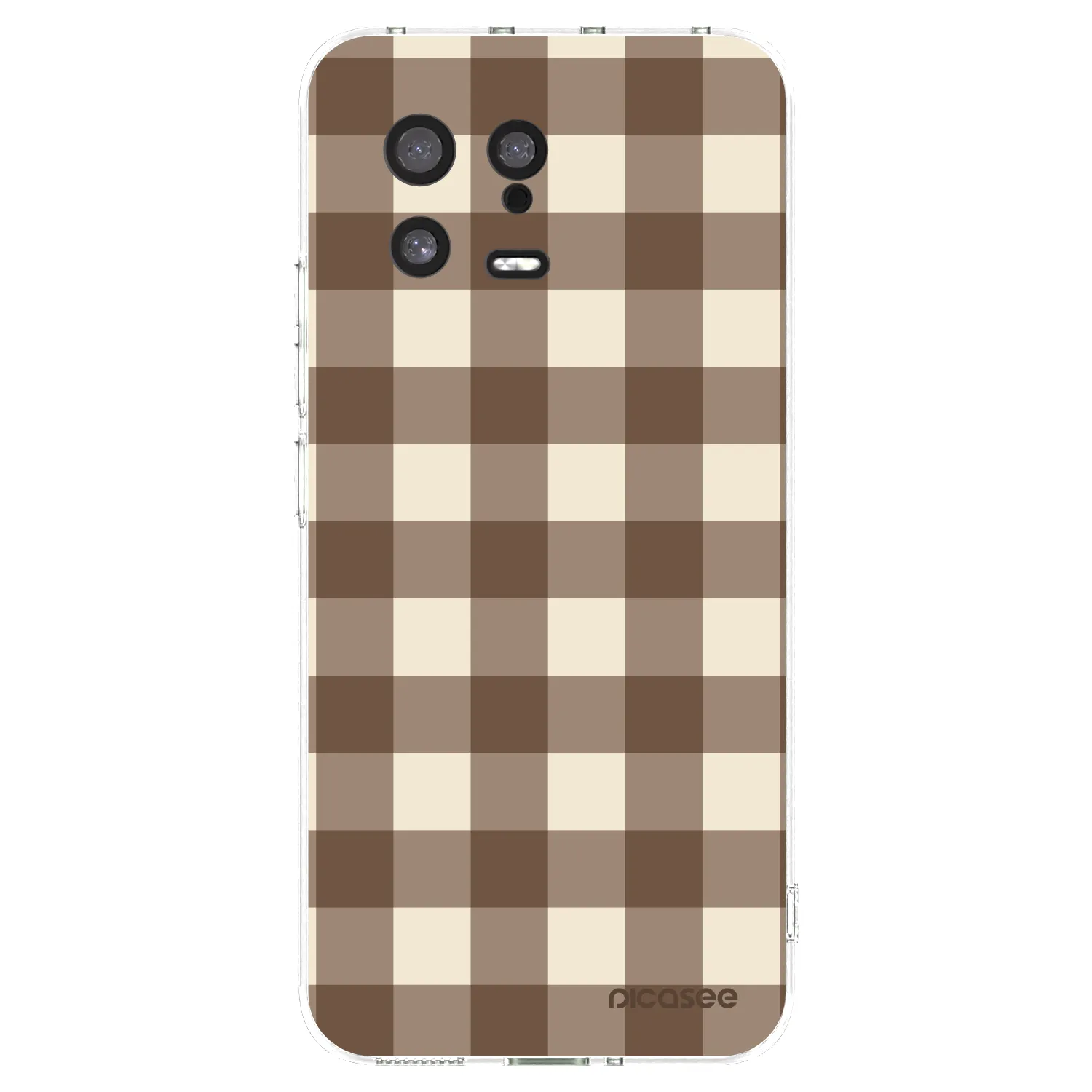 Picasee silikonowe przeźroczyste etui na Xiaomi 13 - Brown grid