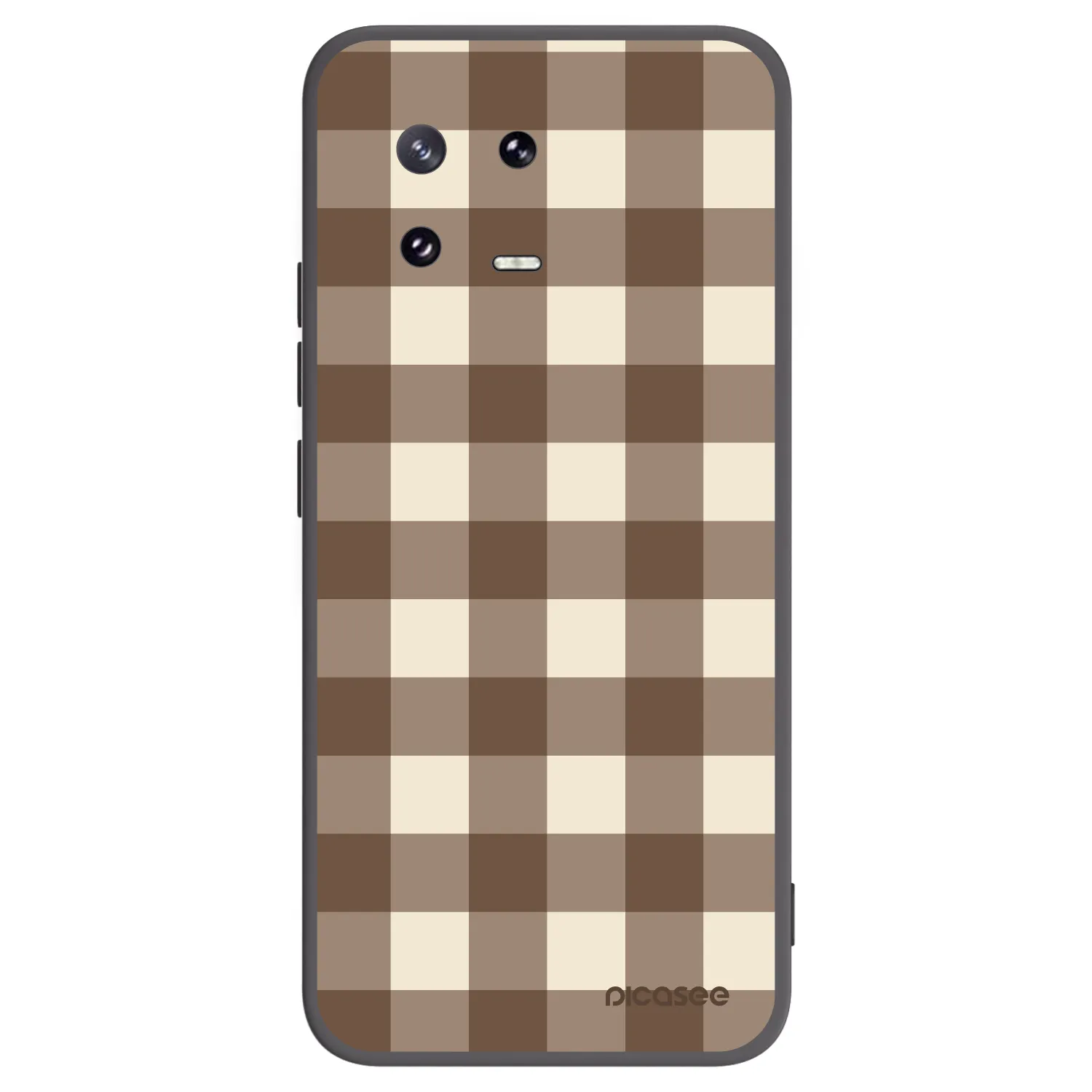 Picasee silikonowe czarne etui na Xiaomi 13 Pro - Brown grid