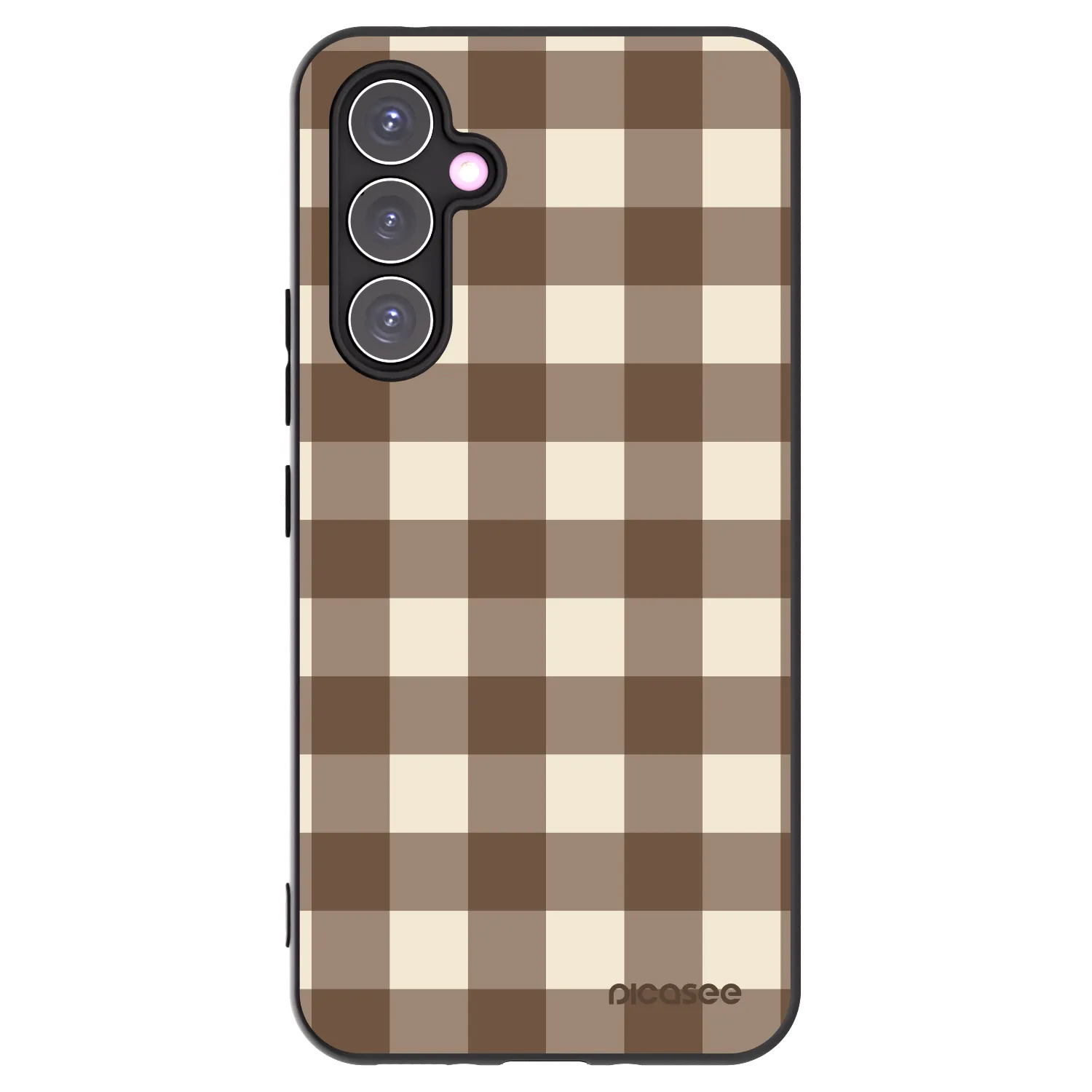 Picasee silikonowe czarne etui na Samsung Galaxy A54 5G A546B - Brown grid
