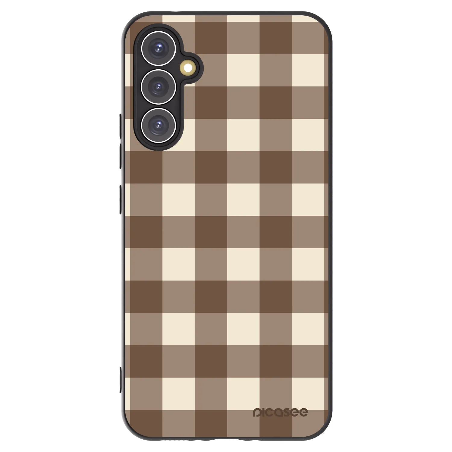 Picasee silikonowe czarne etui na Samsung Galaxy A34 5G A346B - Brown grid