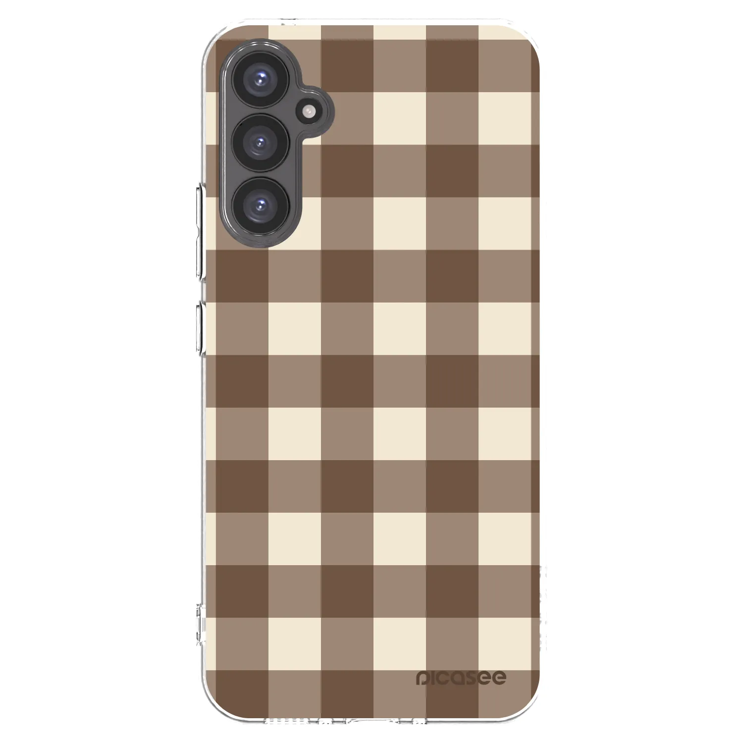 Picasee silikonowe przeźroczyste etui na Samsung Galaxy A34 5G A346B - Brown grid