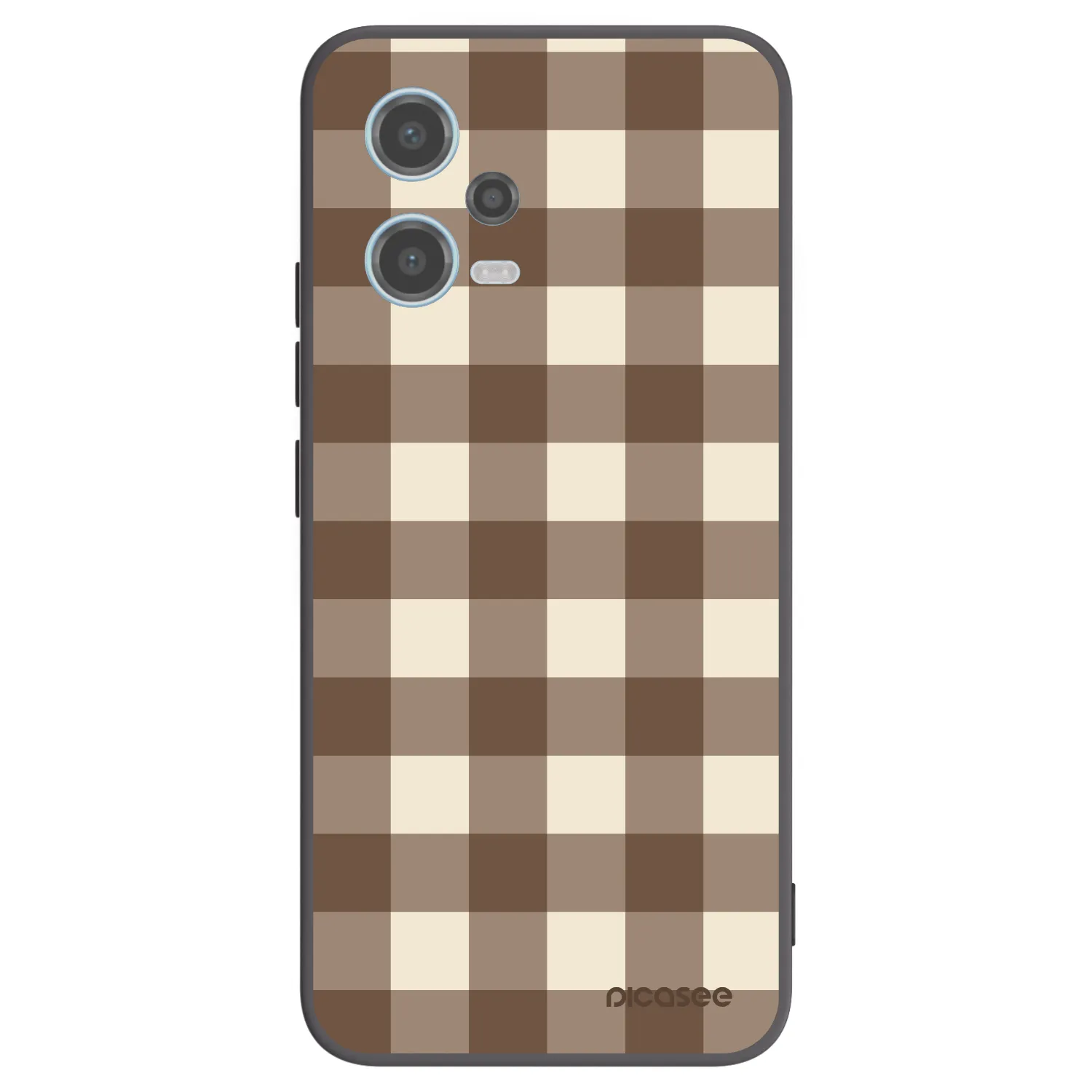 Picasee silikonowe czarne etui na Xiaomi Redmi Note 12 5G - Brown grid