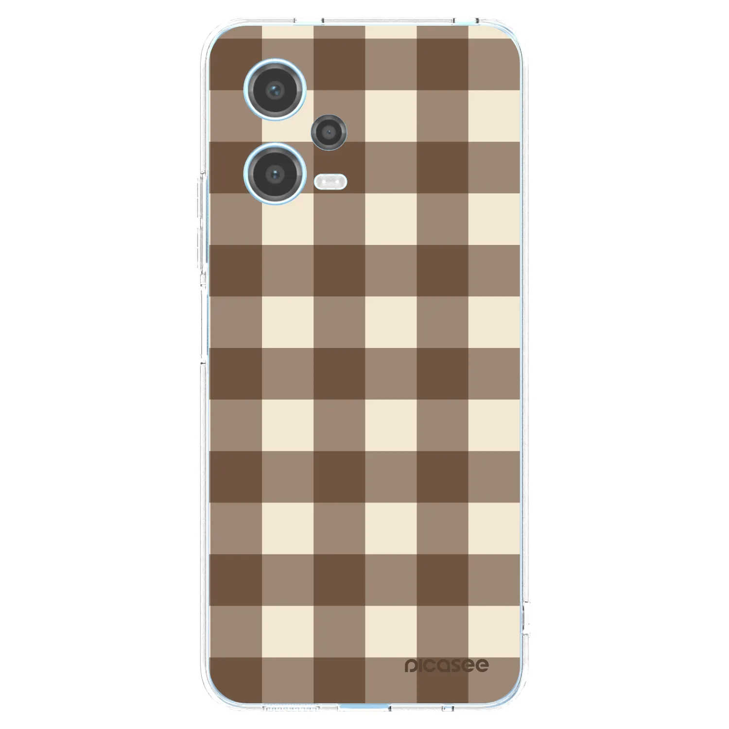 Picasee silikonowe przeźroczyste etui na Xiaomi Redmi Note 12 5G - Brown grid