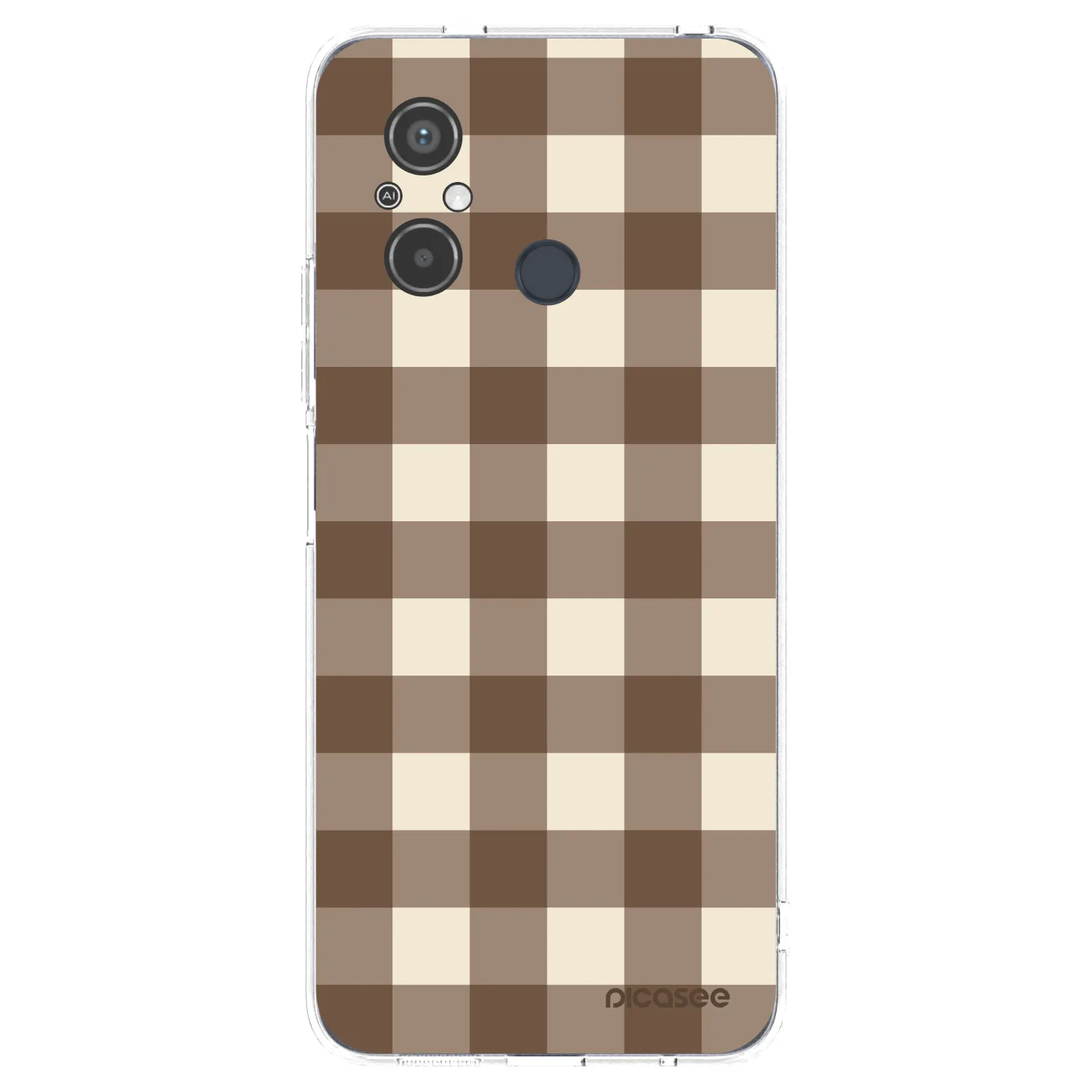 Picasee silikonowe przeźroczyste etui na Xiaomi Redmi 12C - Brown grid