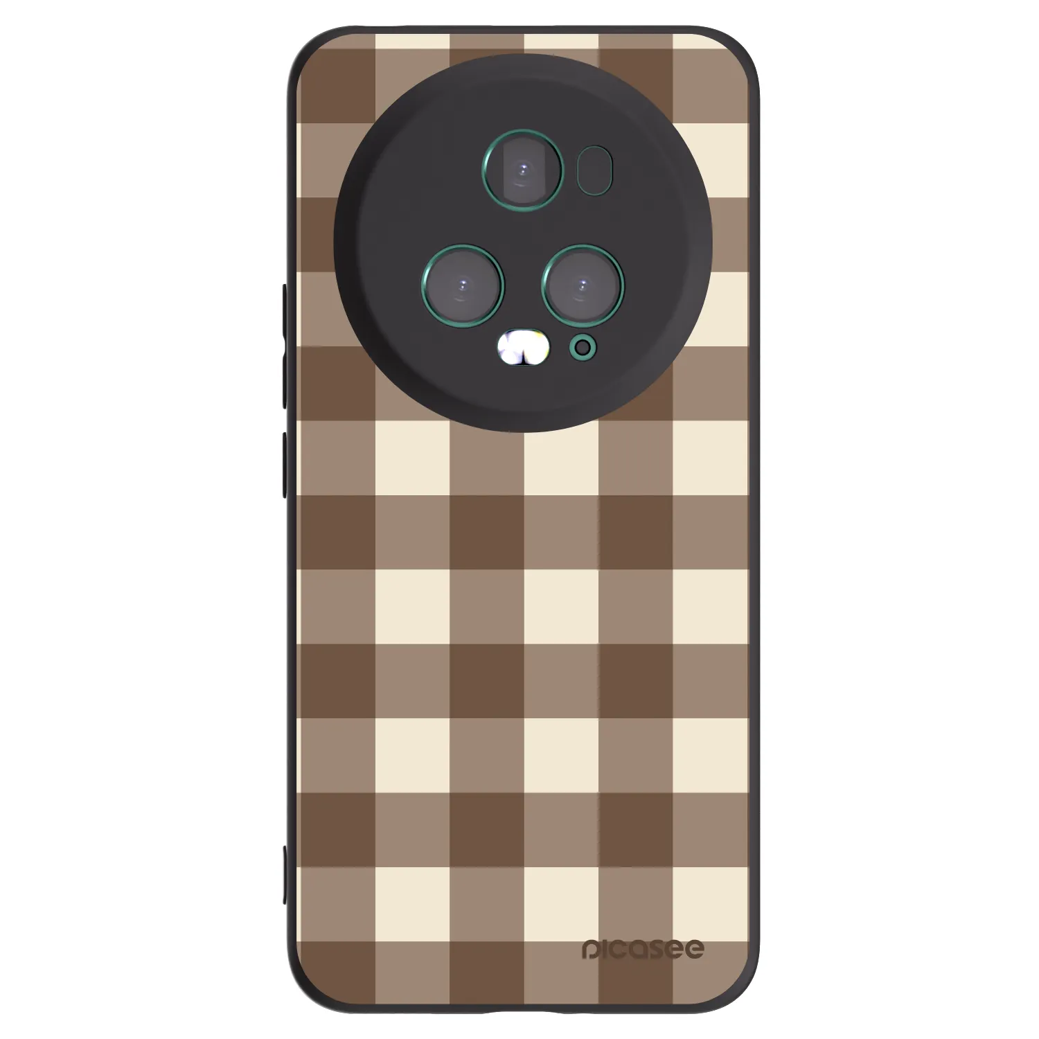 Picasee silikonowe czarne etui na Honor Magic5 Pro - Brown grid
