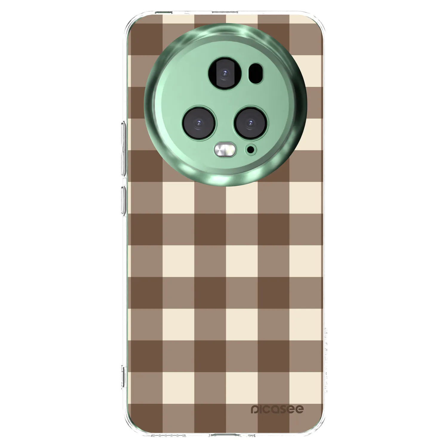 Picasee silikonowe przeźroczyste etui na Honor Magic5 Pro - Brown grid