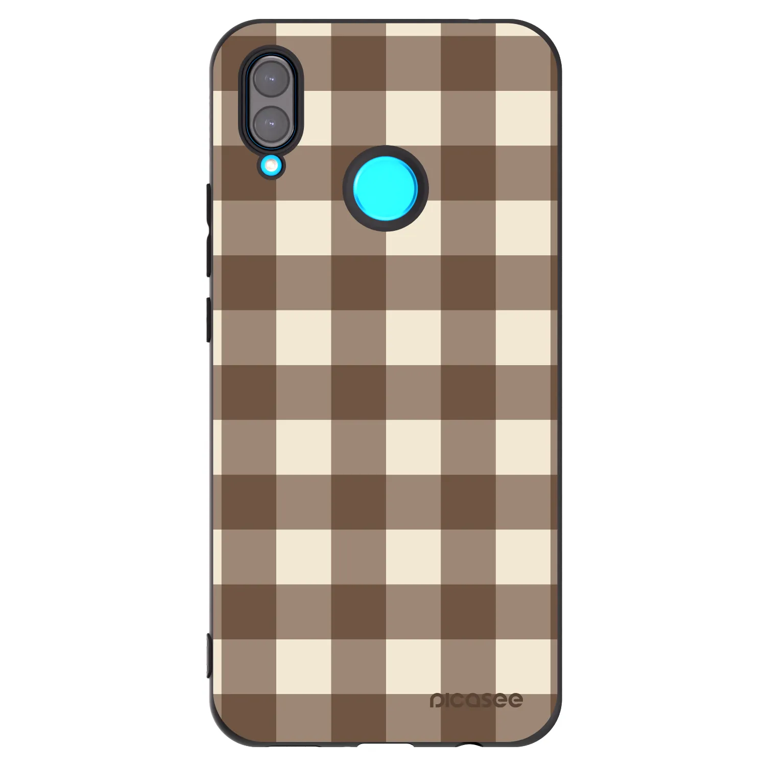 Picasee silikonowe czarne etui na Huawei Nova 3i - Brown grid