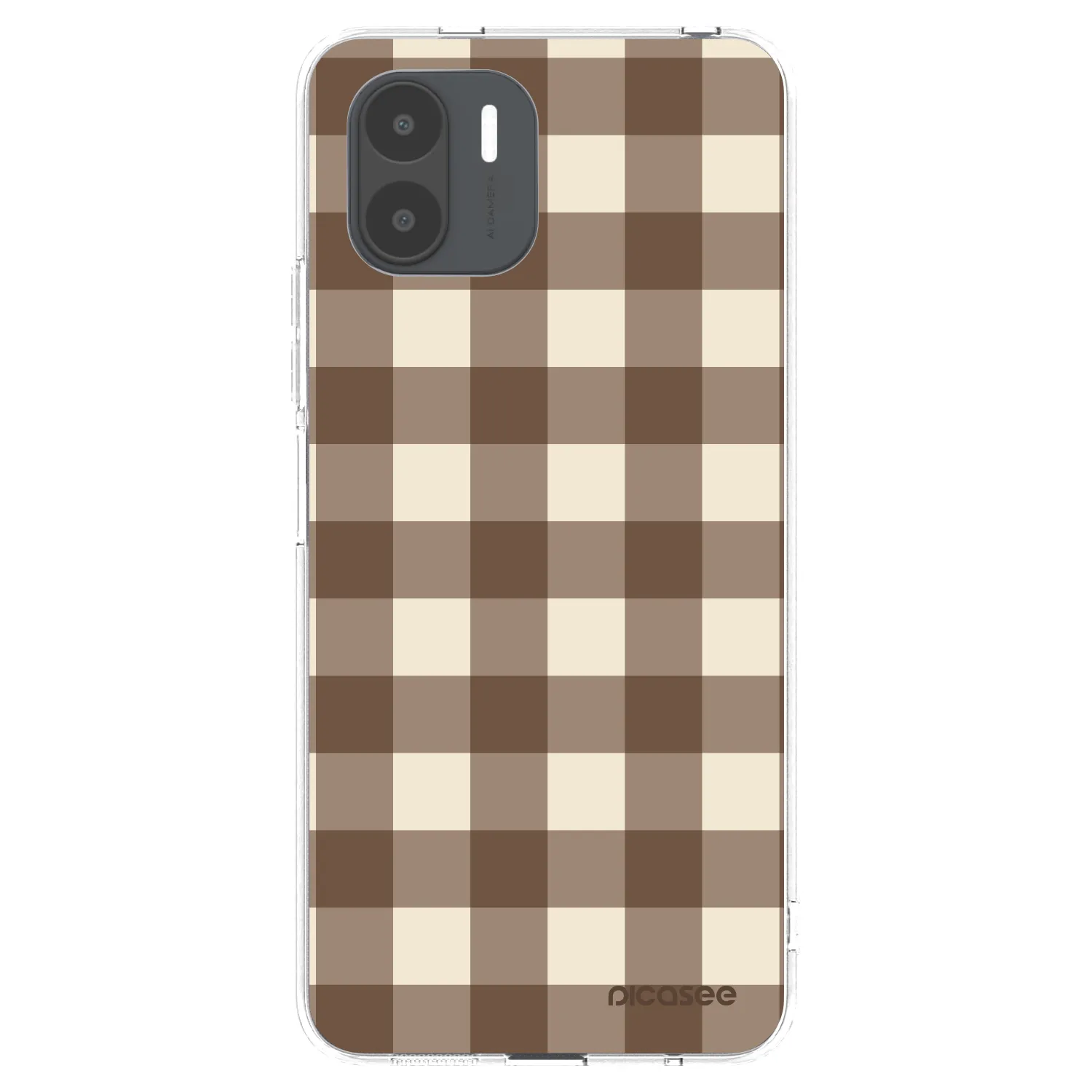 Picasee silikonowe przeźroczyste etui na Xiaomi Redmi A2 - Brown grid