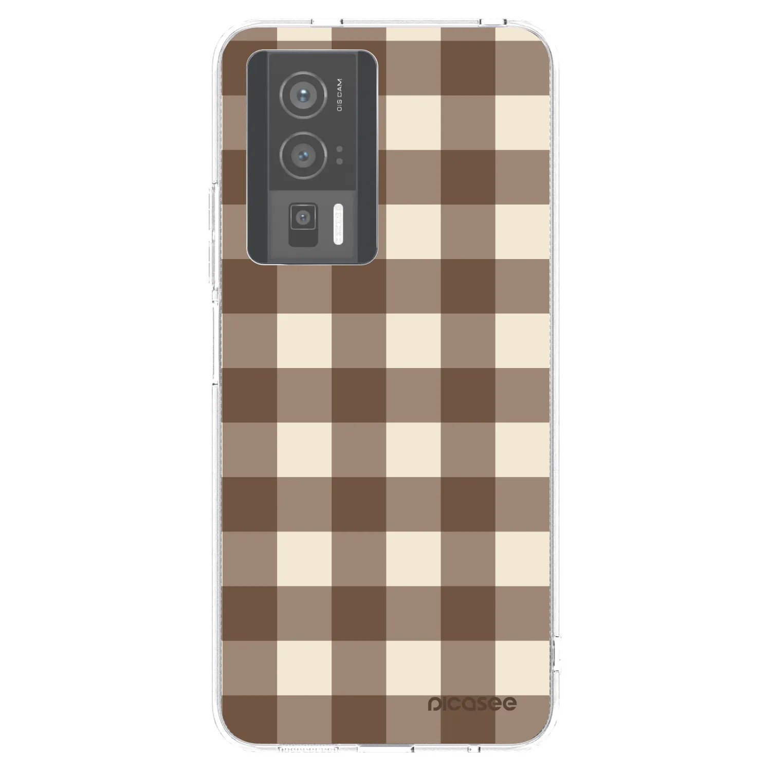 Picasee silikonowe przeźroczyste etui na Xiaomi Poco F5 Pro 5G - Brown grid