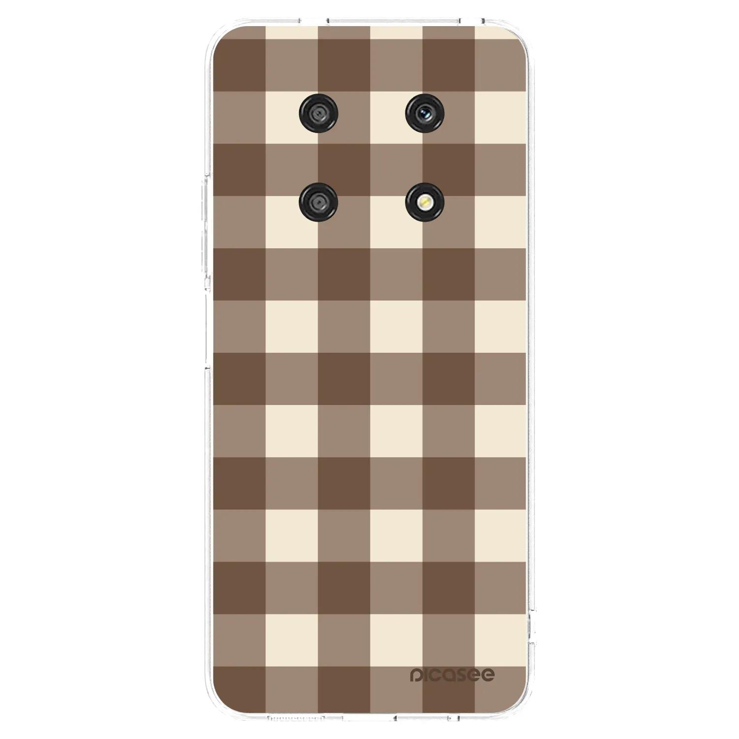 Picasee silikonowe przeźroczyste etui na Honor Magic4 Lite 5G - Brown grid