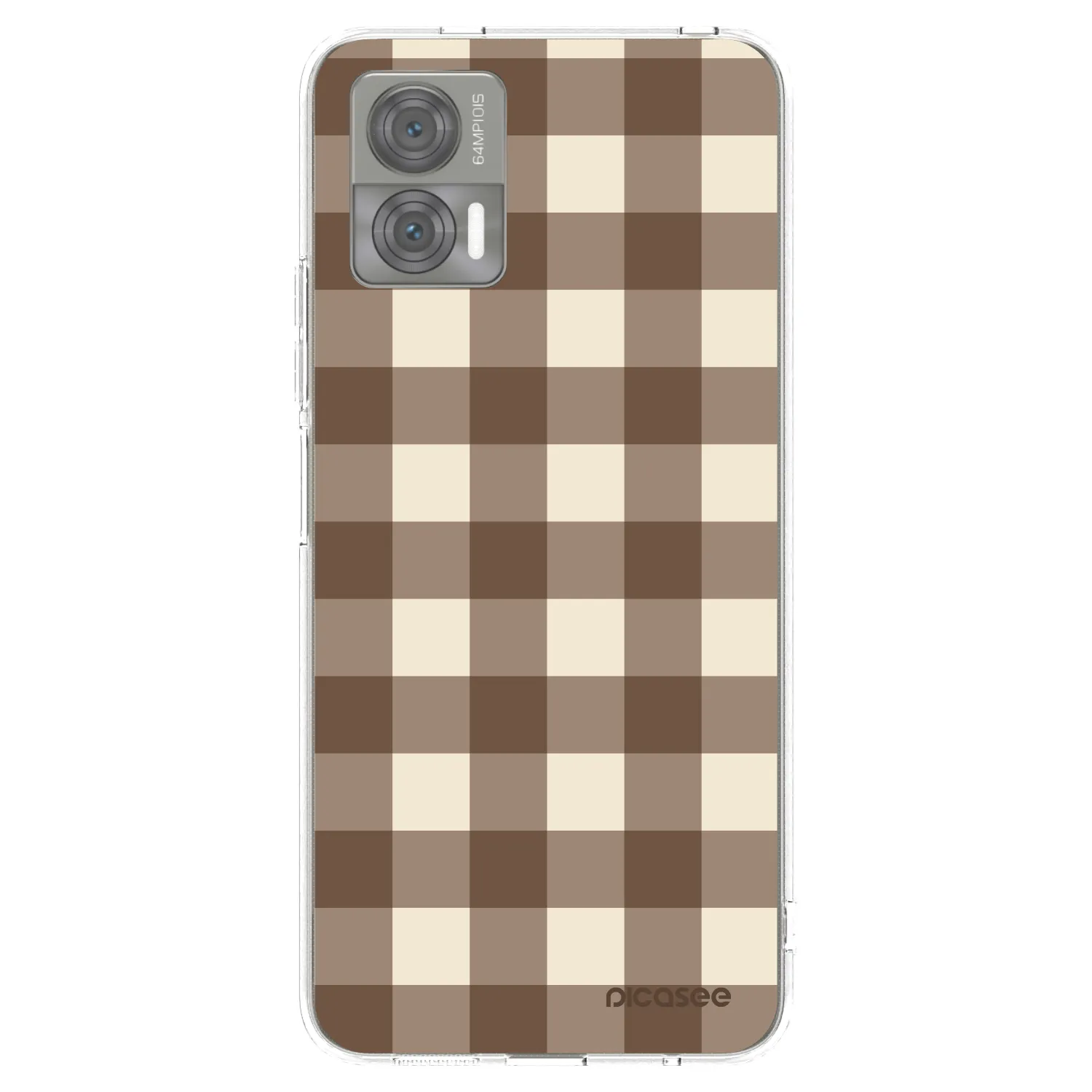 Picasee silikonowe przeźroczyste etui na Motorola Edge 30 Neo - Brown grid