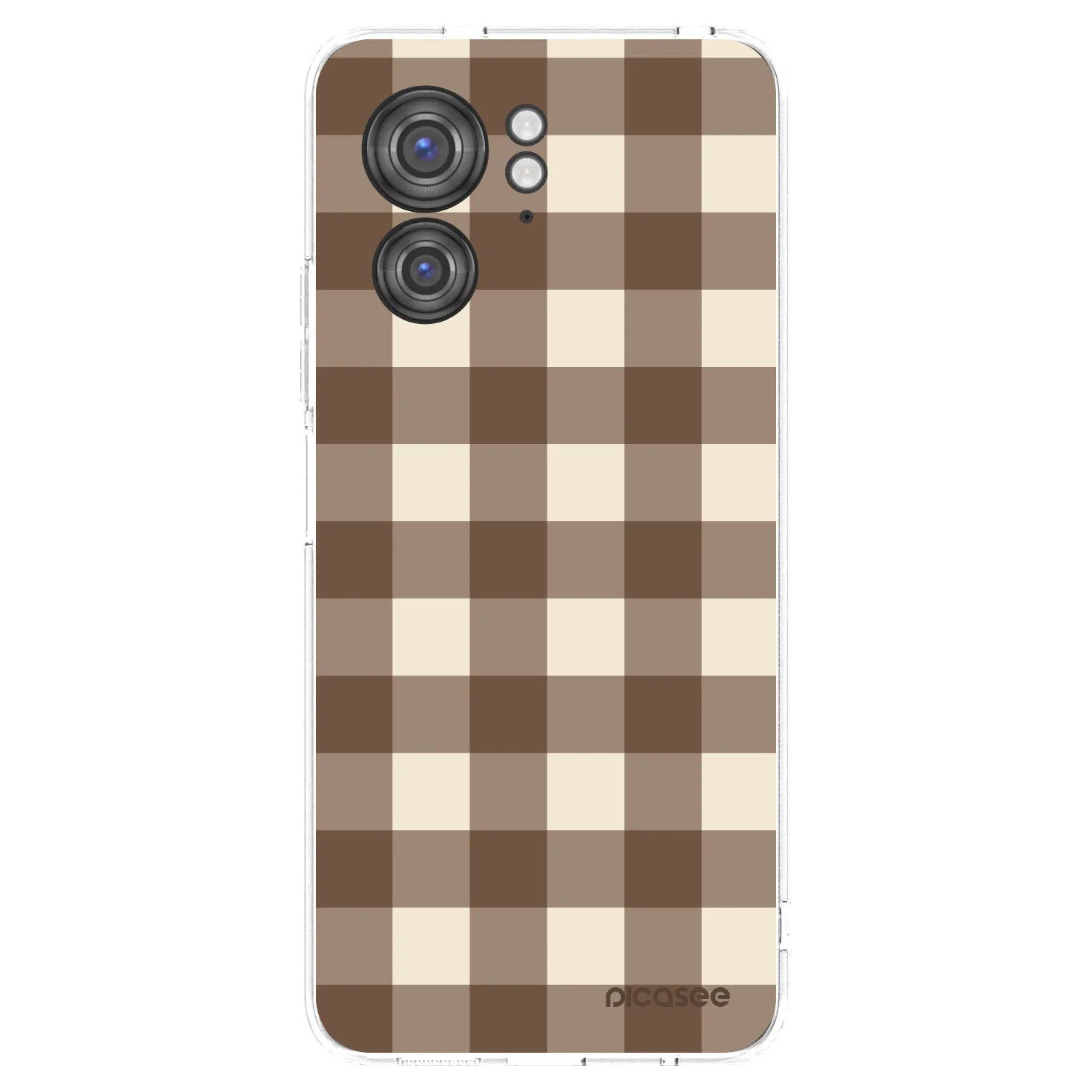Picasee silikonowe przeźroczyste etui na Motorola Edge 40 - Brown grid