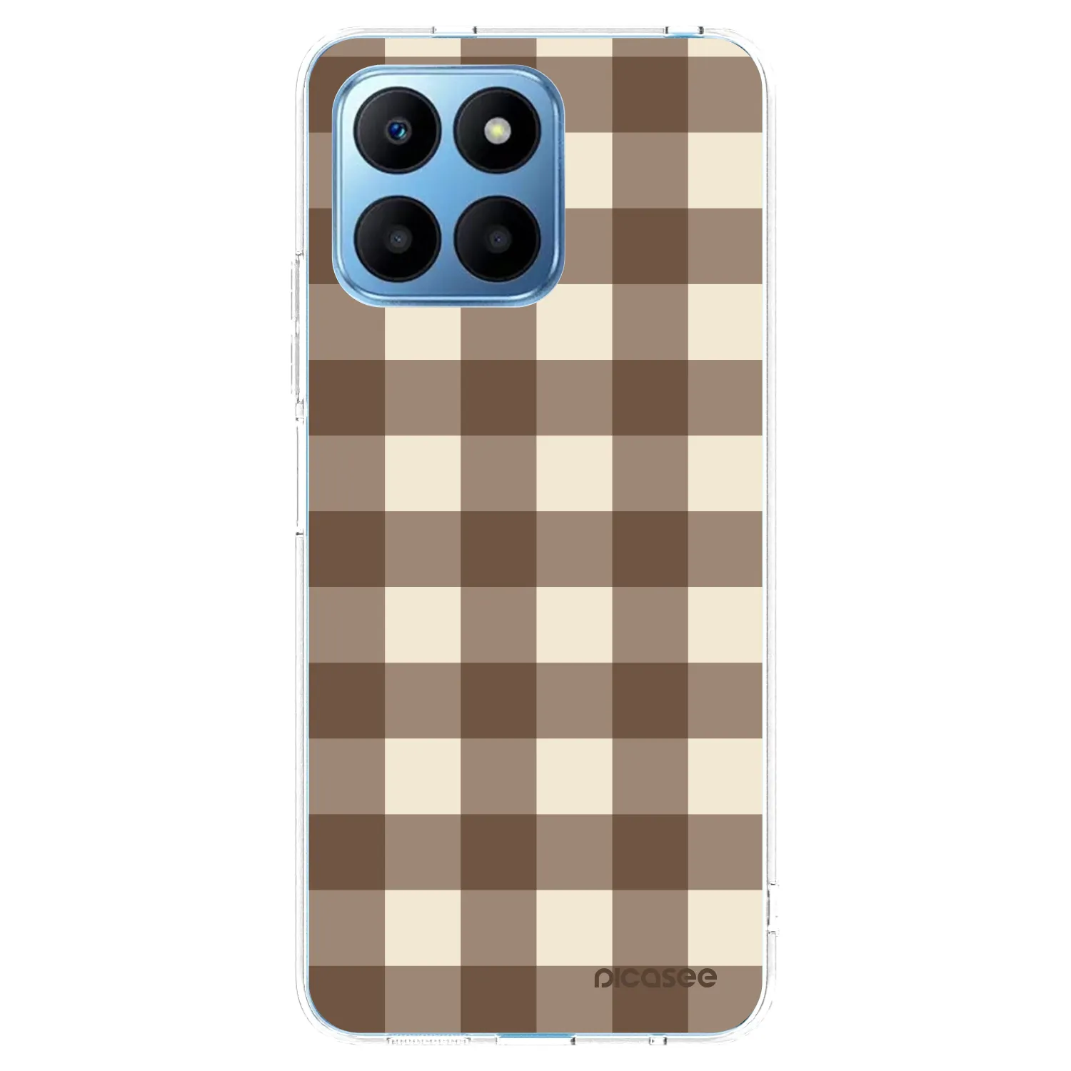 Picasee silikonowe przeźroczyste etui na Honor 70 Lite - Brown grid