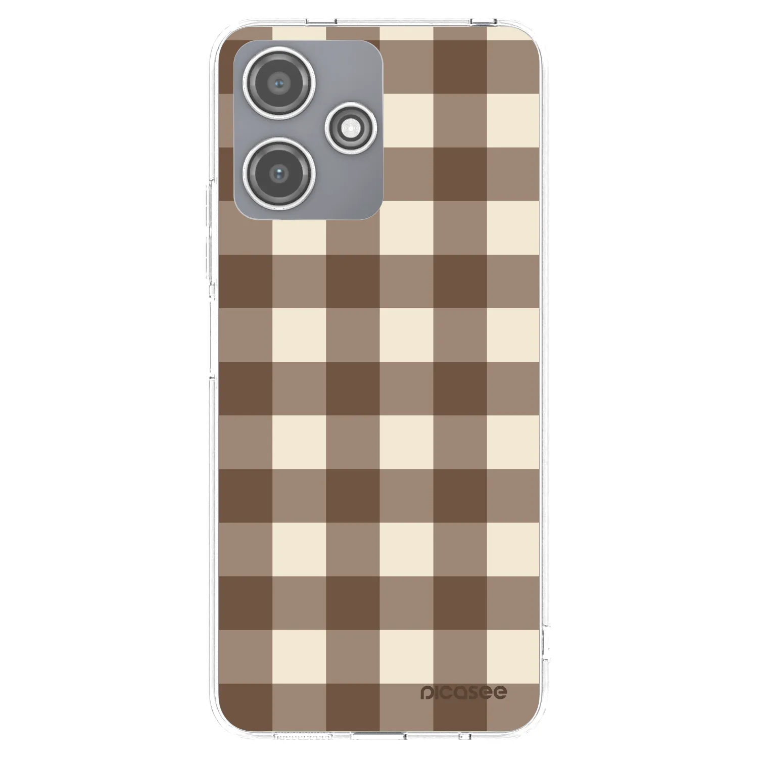 Picasee silikonowe przeźroczyste etui na Xiaomi Redmi 12 5G - Brown grid