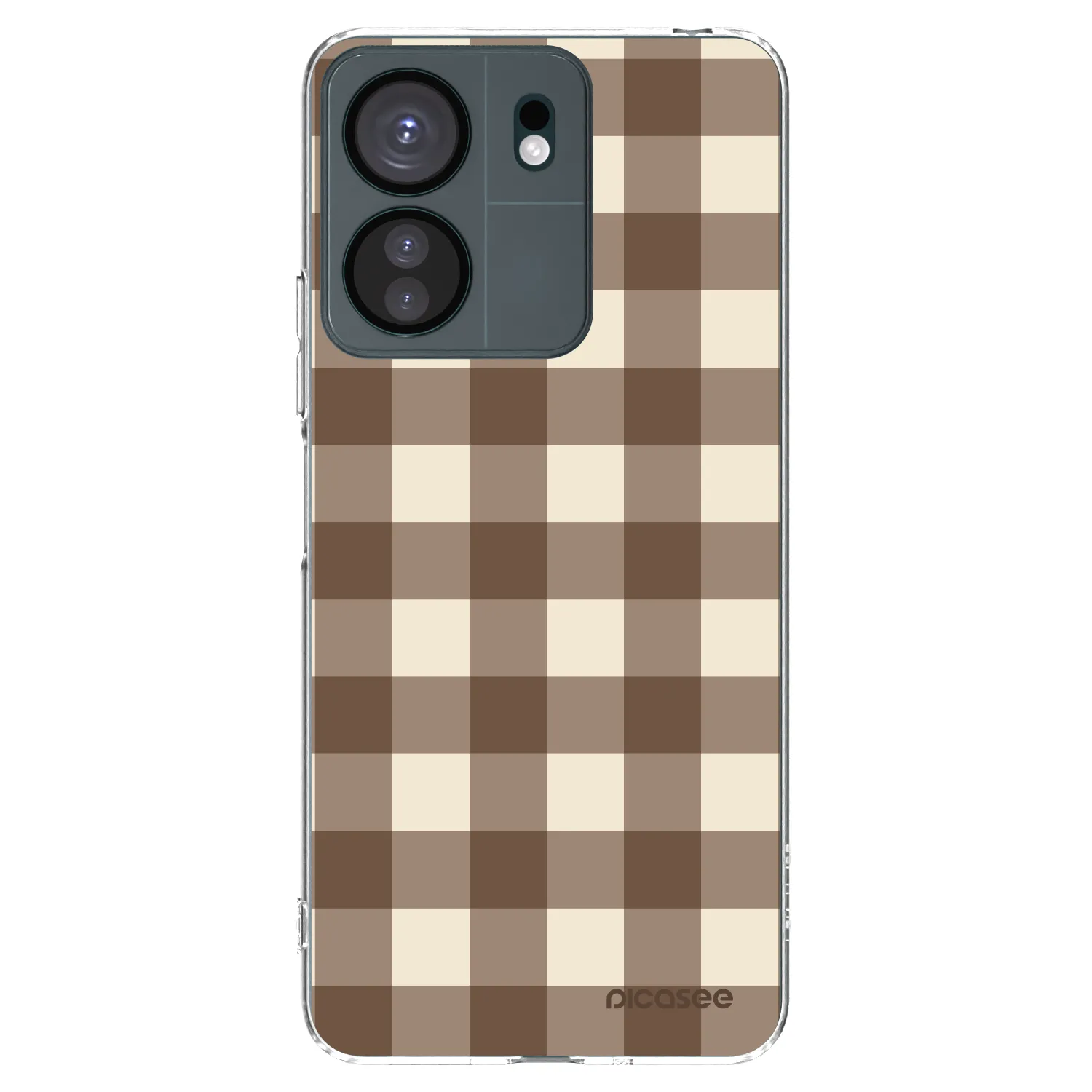 Picasee silikonowe przeźroczyste etui na Xiaomi Redmi 13C 4G - Brown grid