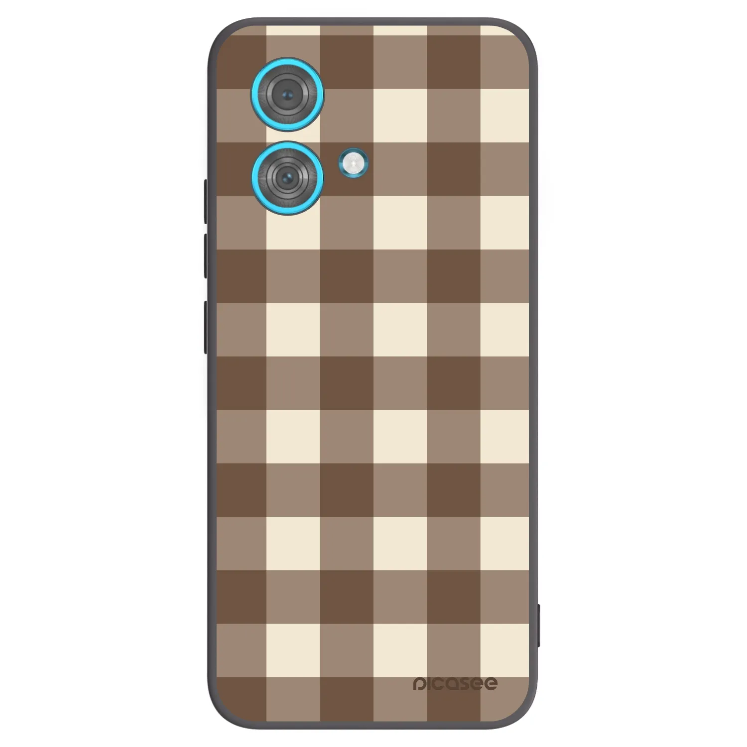 Picasee silikonowe czarne etui na Motorola Edge 40 Neo - Brown grid