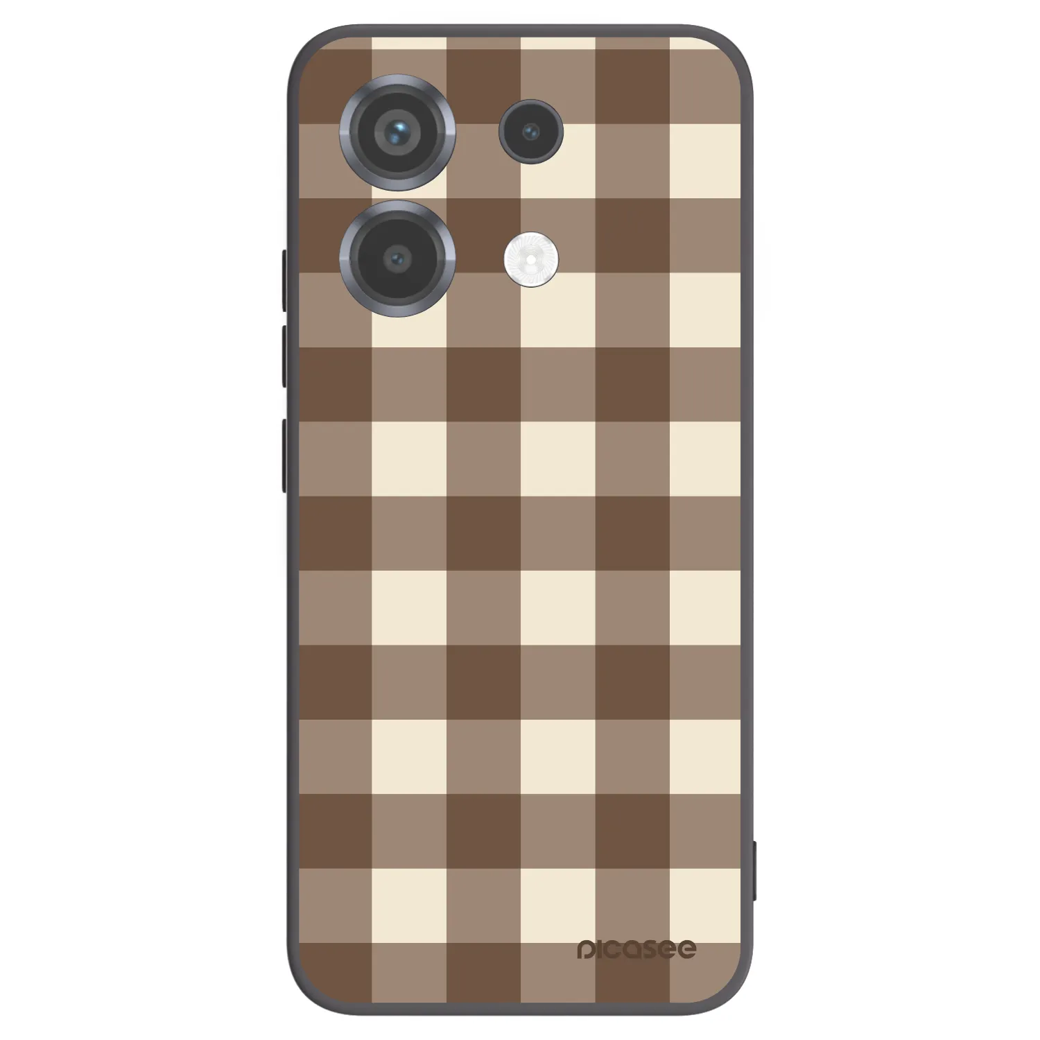 Picasee silikonowe czarne etui na Xiaomi Poco X6 - Brown grid