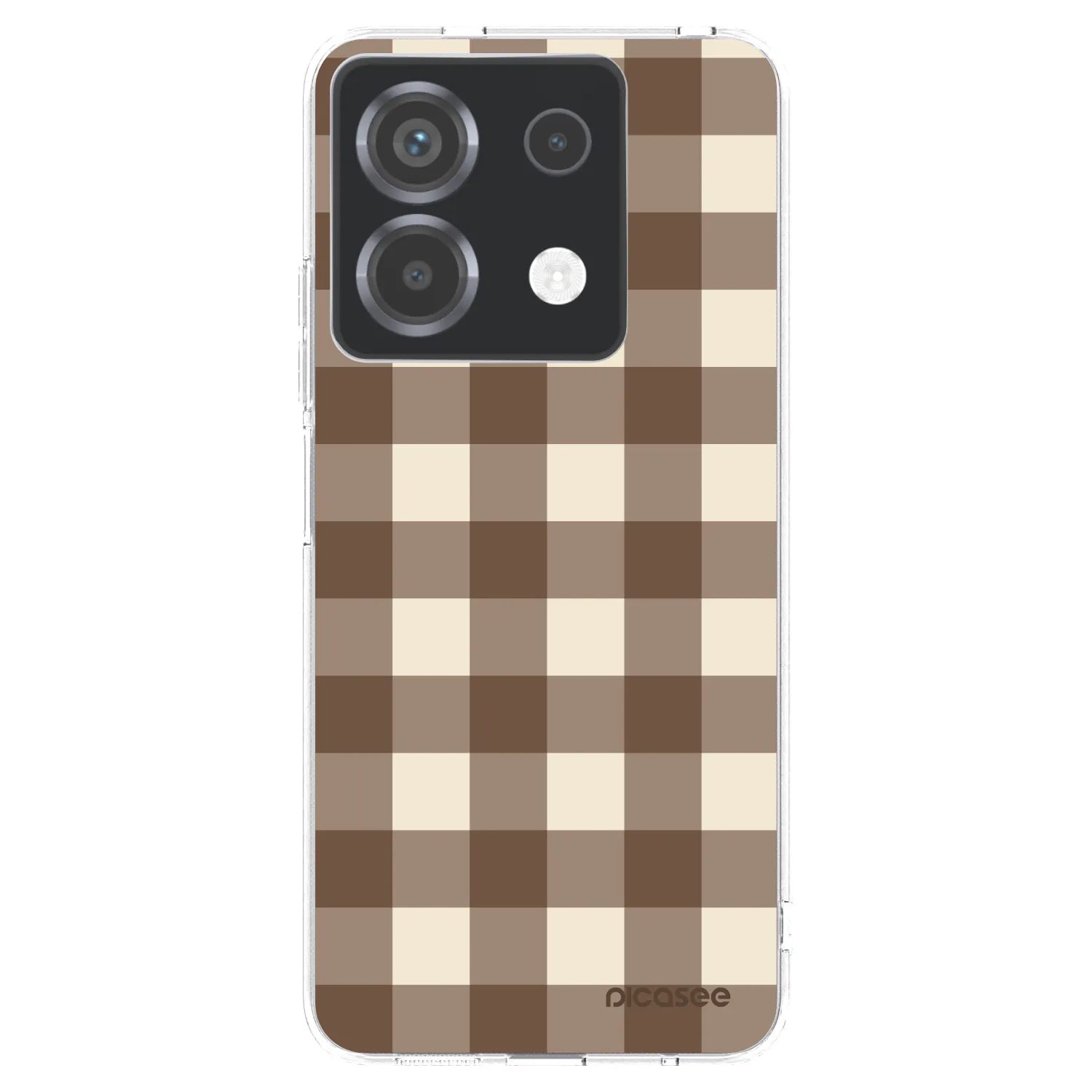 Picasee silikonowe przeźroczyste etui na Xiaomi Poco X6 - Brown grid