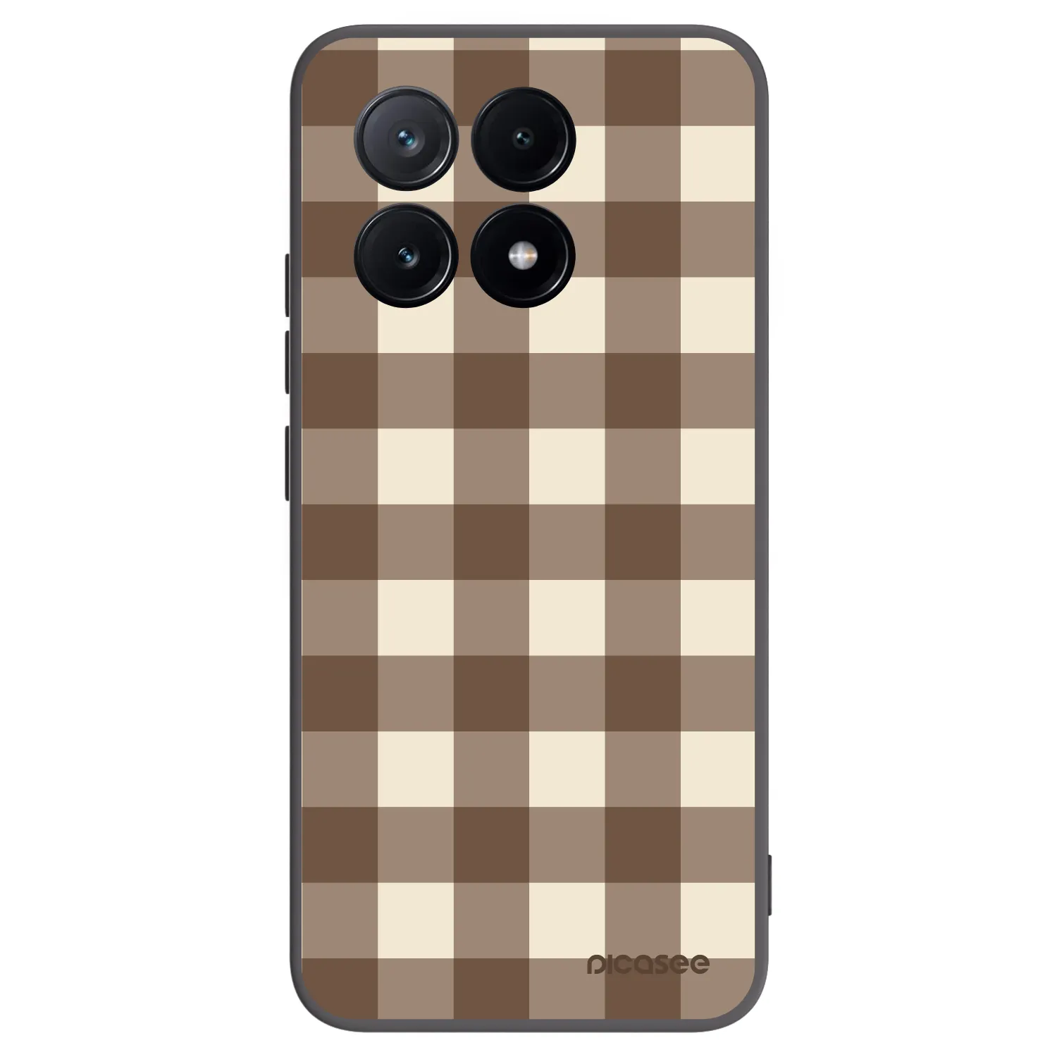 Picasee silikonowe czarne etui na Xiaomi Poco X6 Pro - Brown grid