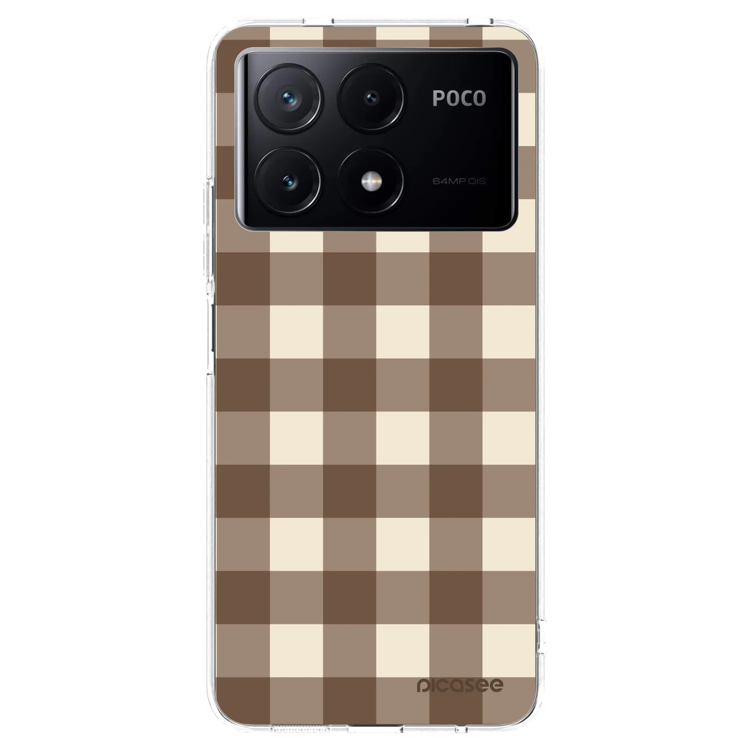 Picasee silikonowe przeźroczyste etui na Xiaomi Poco X6 Pro - Brown grid