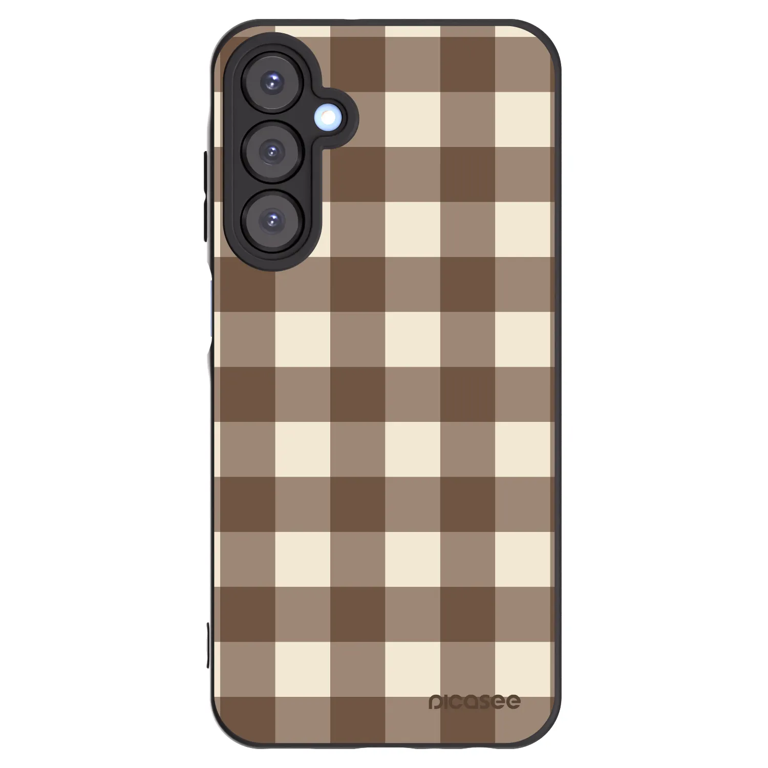 Picasee silikonowe czarne etui na Samsung Galaxy A25 A256B 5G - Brown grid