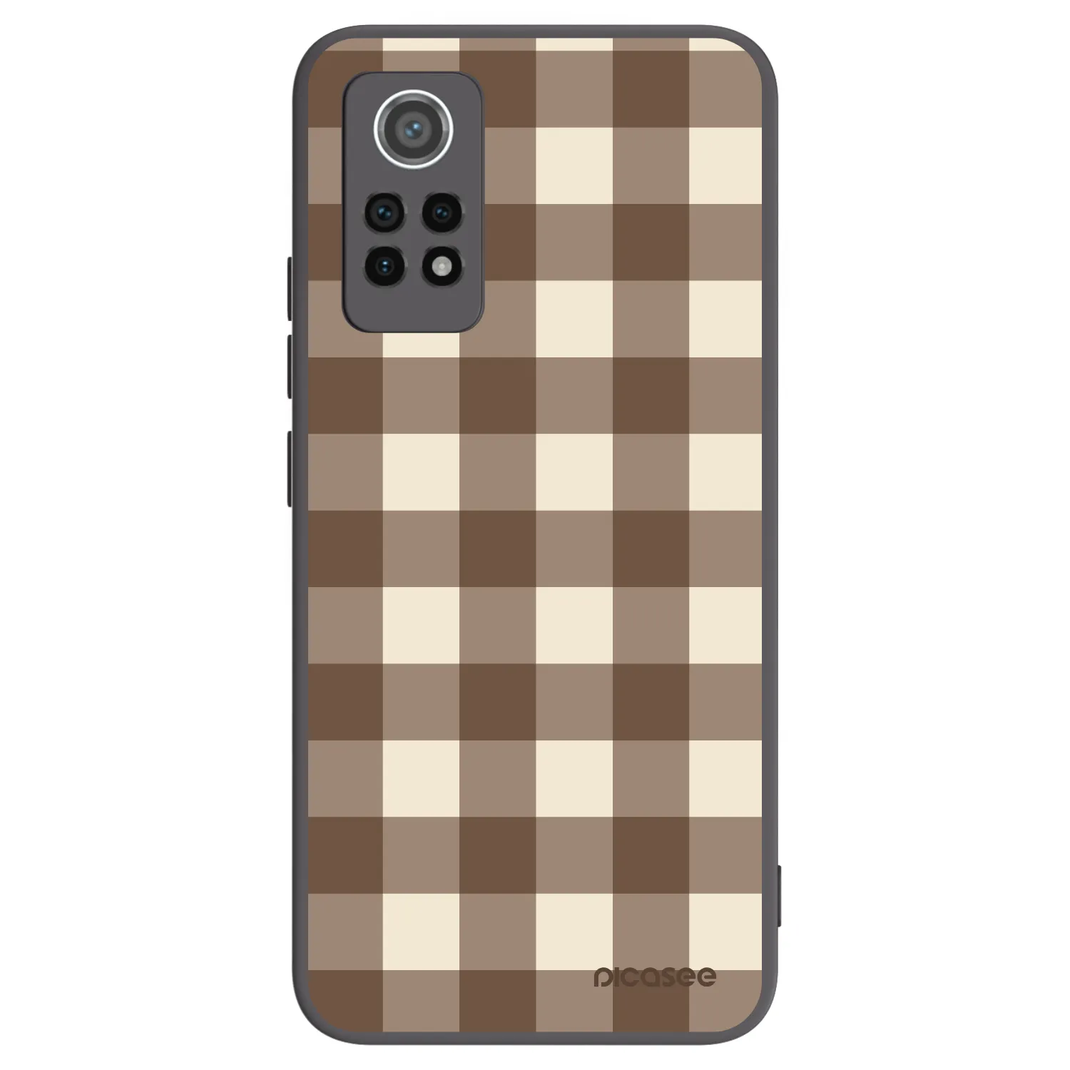 Picasee silikonowe czarne etui na Xiaomi Redmi Note 12 Pro 4G - Brown grid