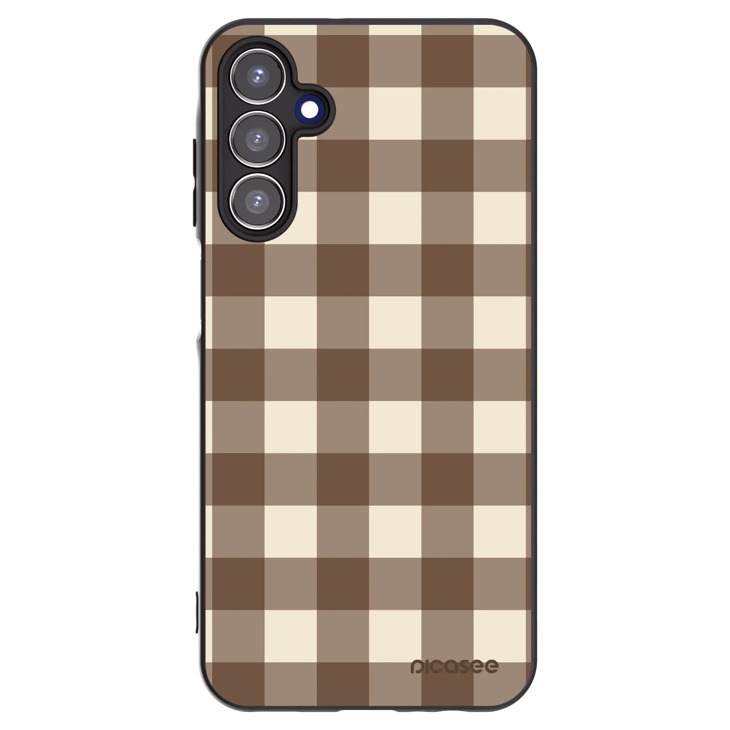 Picasee silikonowe czarne etui na Samsung Galaxy A15 A156B 5G - Brown grid