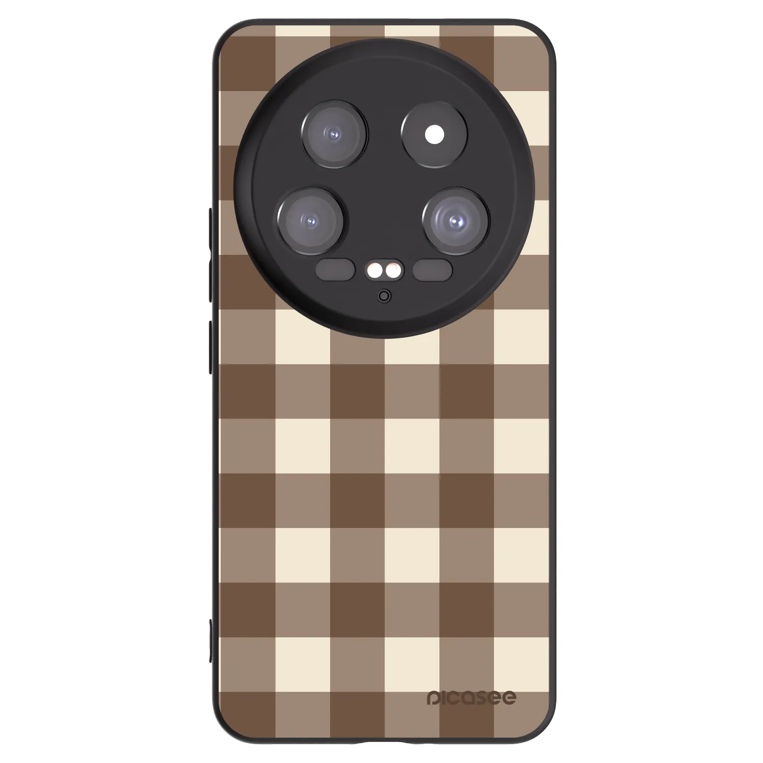 Picasee silikonowe czarne etui na Xiaomi 14 Ultra - Brown grid