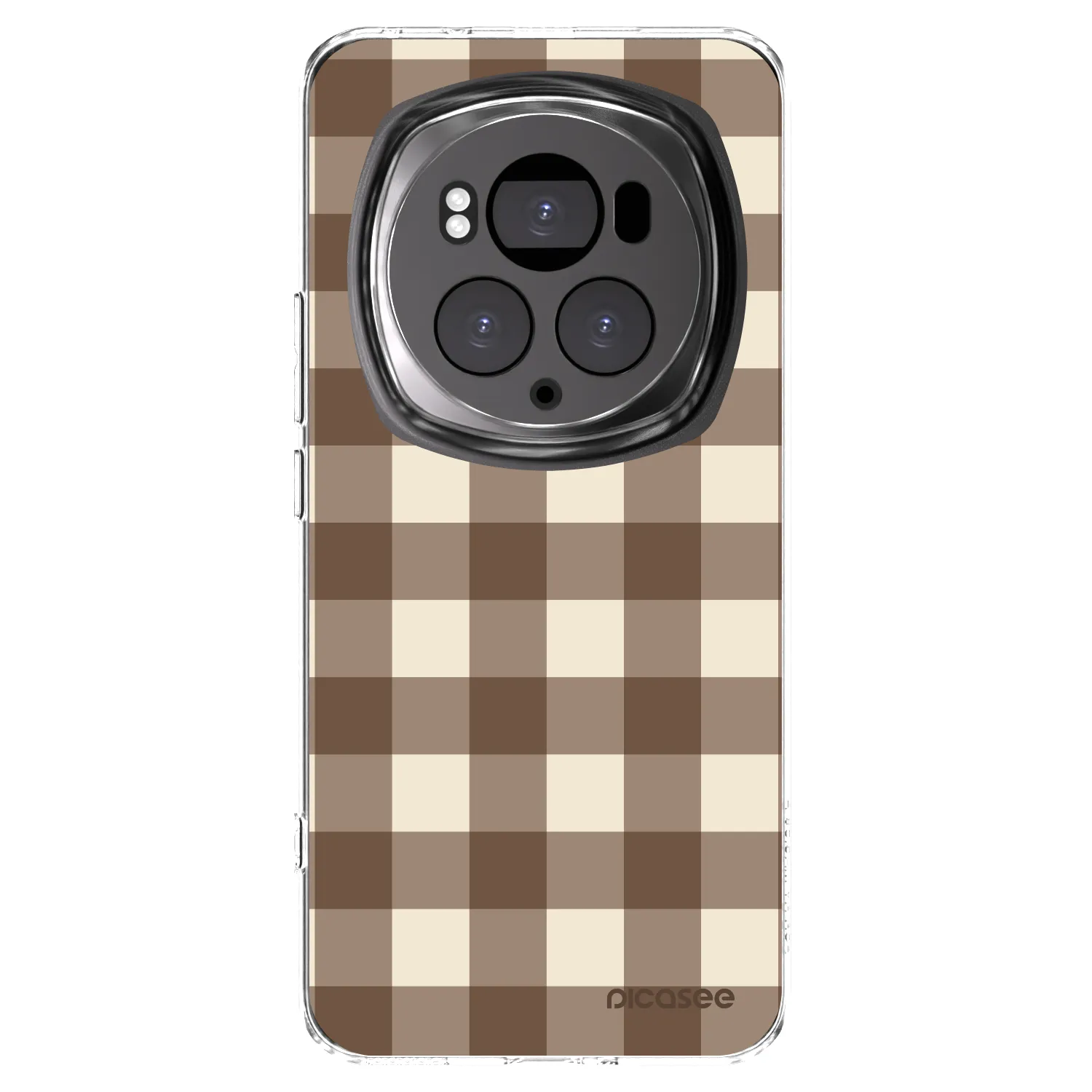 Picasee silikonowe przeźroczyste etui na Honor Magic6 Pro - Brown grid