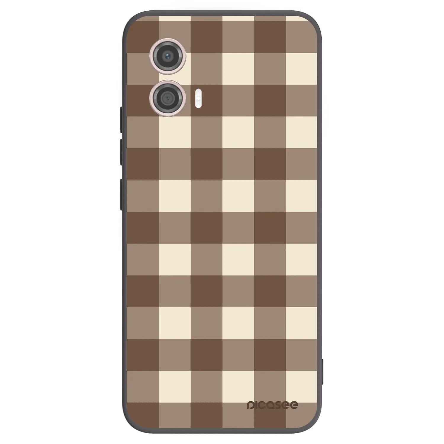 Picasee silikonowe czarne etui na Motorola Moto G53 5G - Brown grid