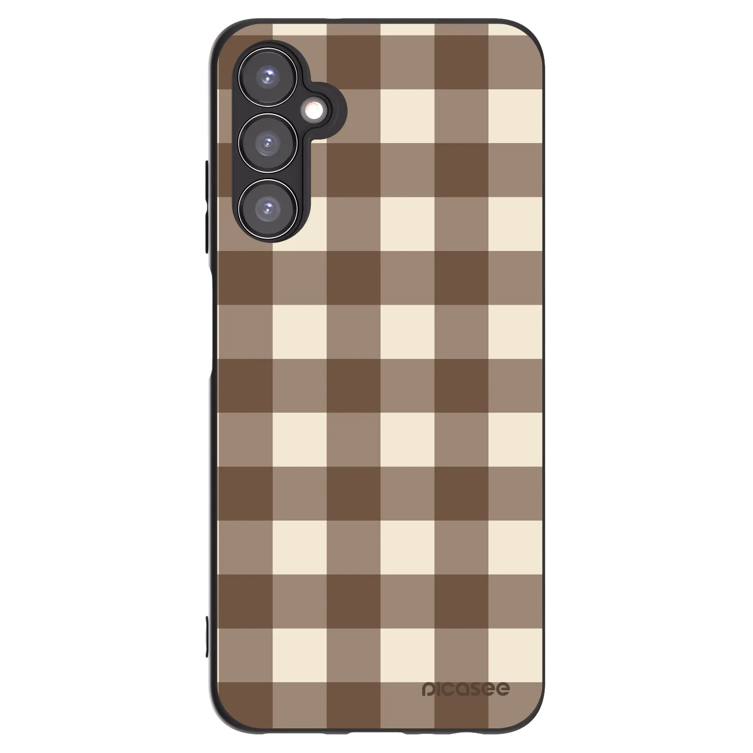 Picasee silikonowe czarne etui na Samsung Galaxy A05s A057G - Brown grid