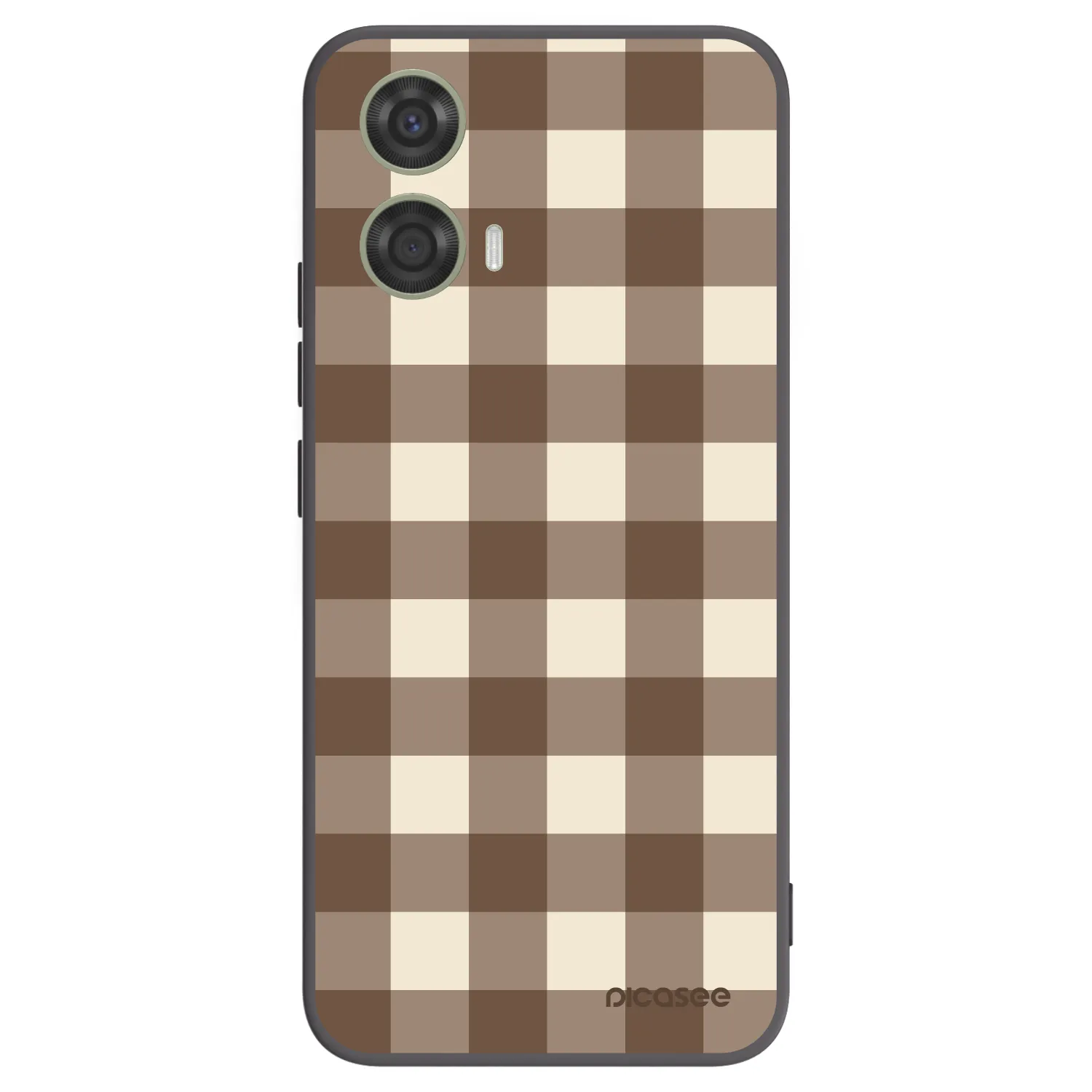 Picasee silikonowe czarne etui na Motorola Moto G24 - Brown grid