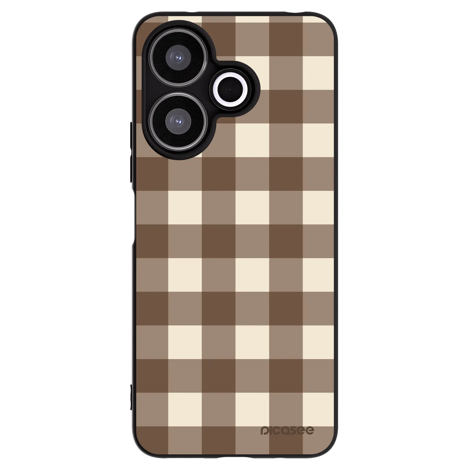 Picasee silikonowe czarne etui na Xiaomi Redmi 13 4G - Brown grid