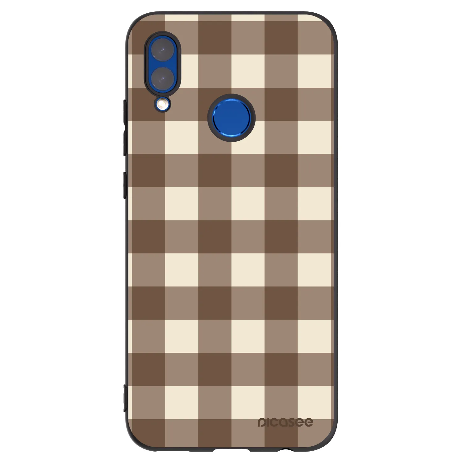 Picasee silikonowe czarne etui na Huawei P Smart 2019 - Brown grid