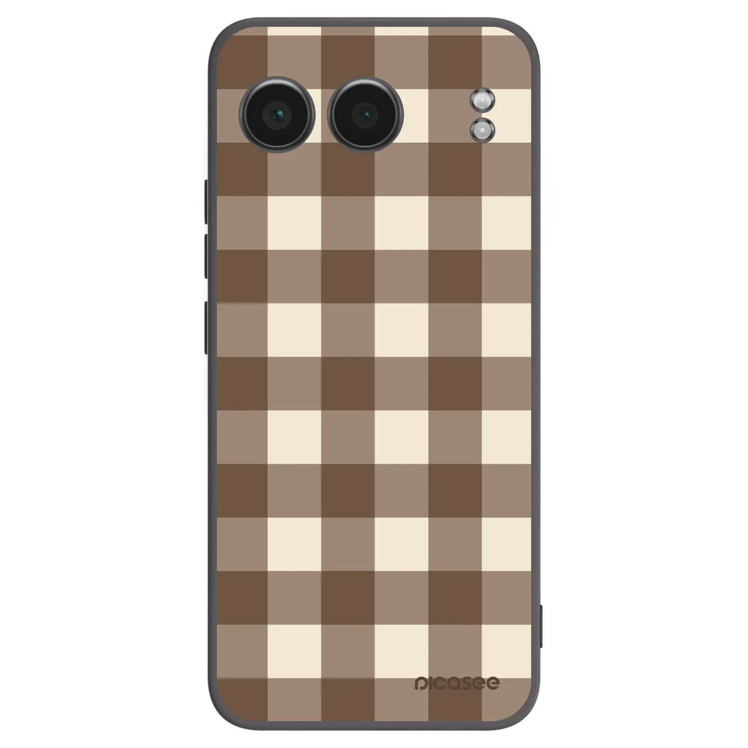 Picasee silikonowe czarne etui na OnePlus Nord 4 - Brown grid