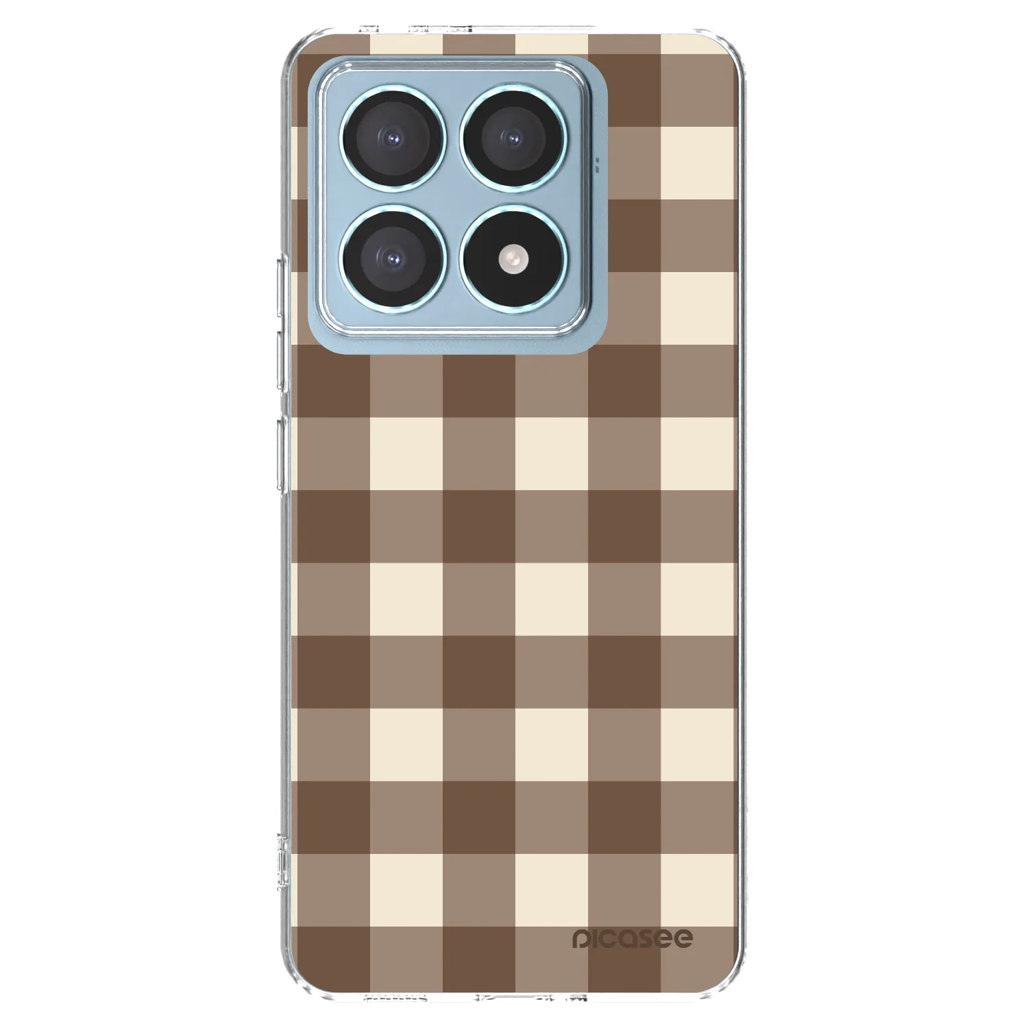 Picasee silikonowe przeźroczyste etui na Xiaomi 14T Pro - Brown grid