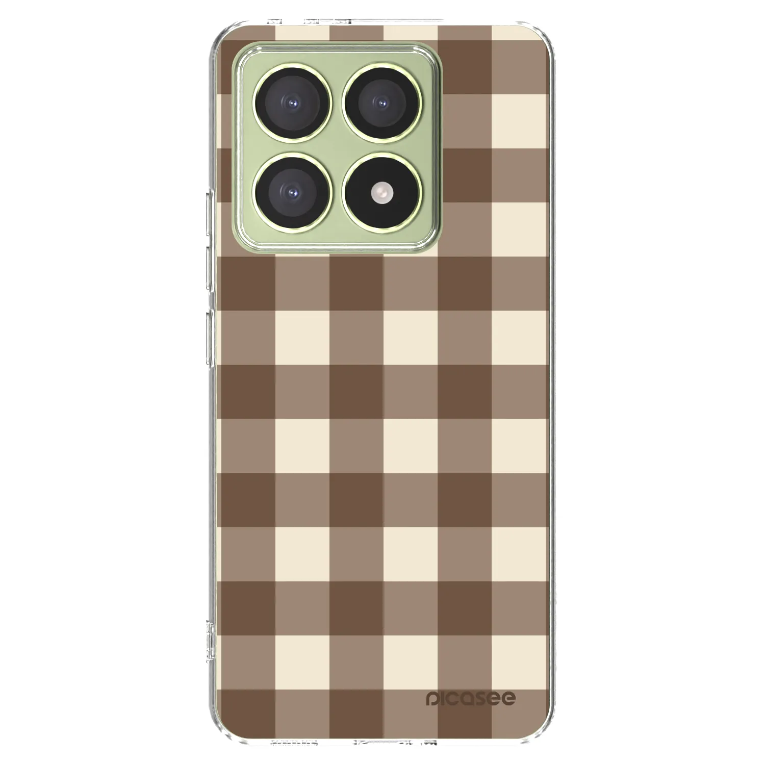 Picasee silikonowe przeźroczyste etui na Xiaomi 14T - Brown grid