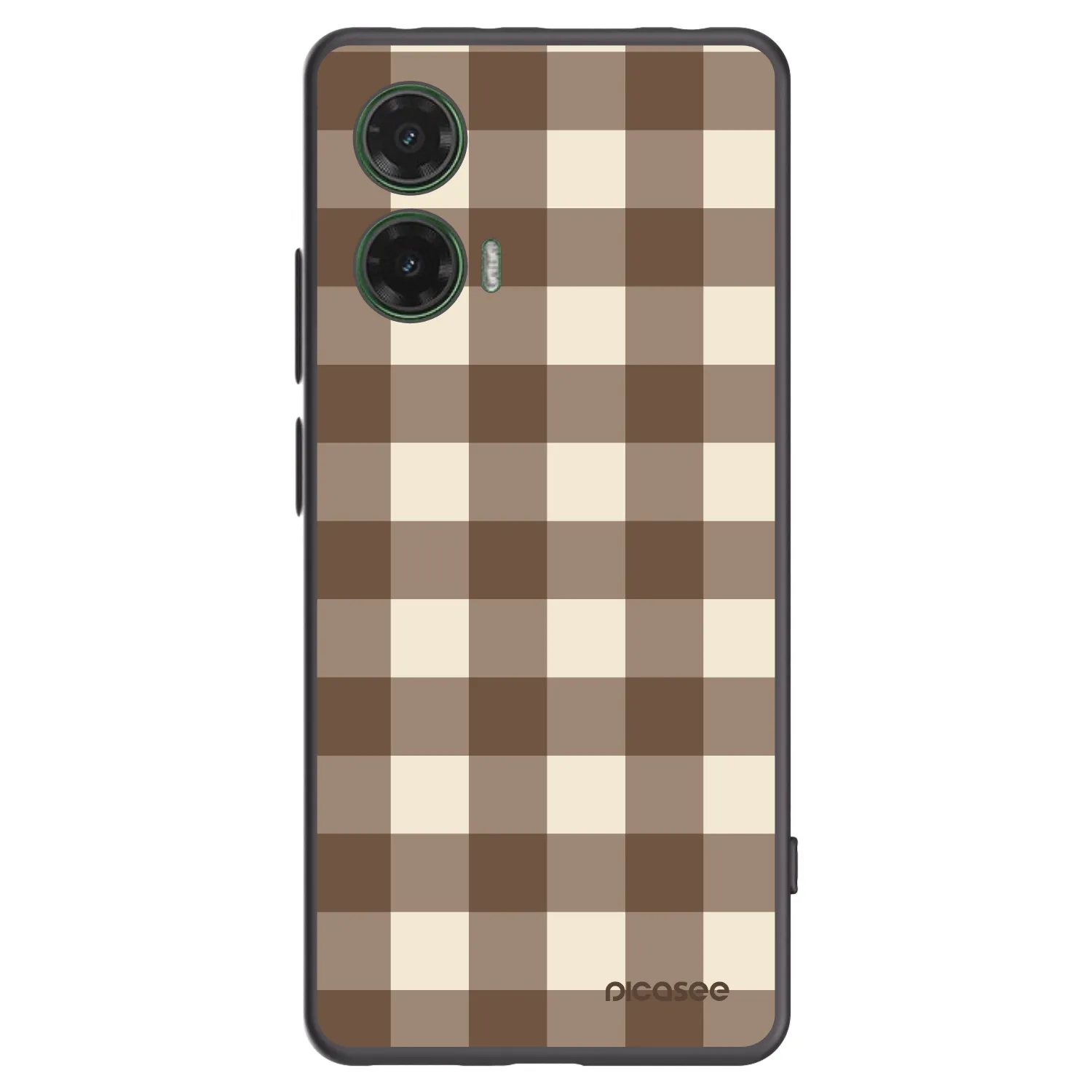 Picasee silikonowe czarne etui na Motorola Moto G35 5G - Brown grid