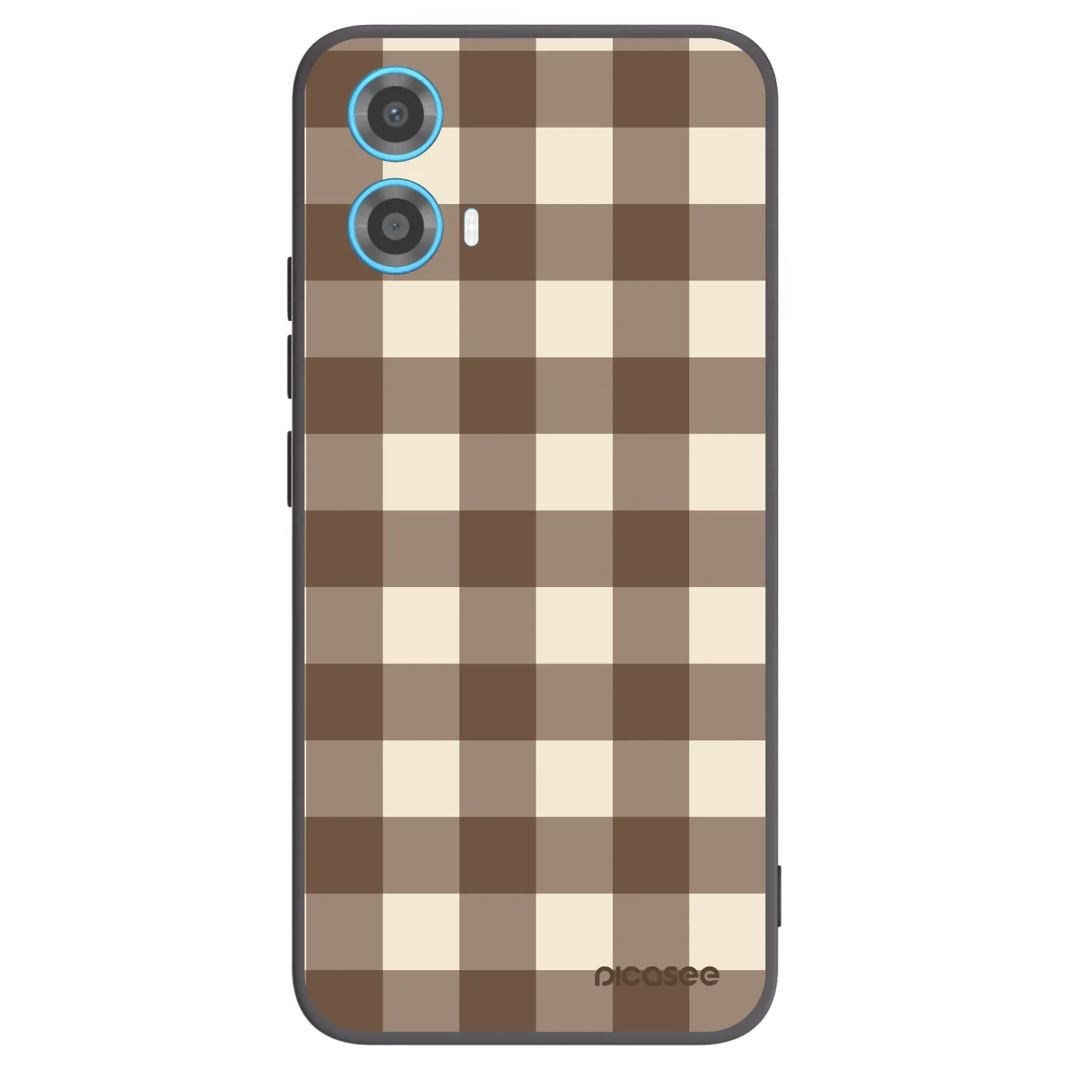 Picasee silikonowe czarne etui na Motorola Moto G34 5G - Brown grid