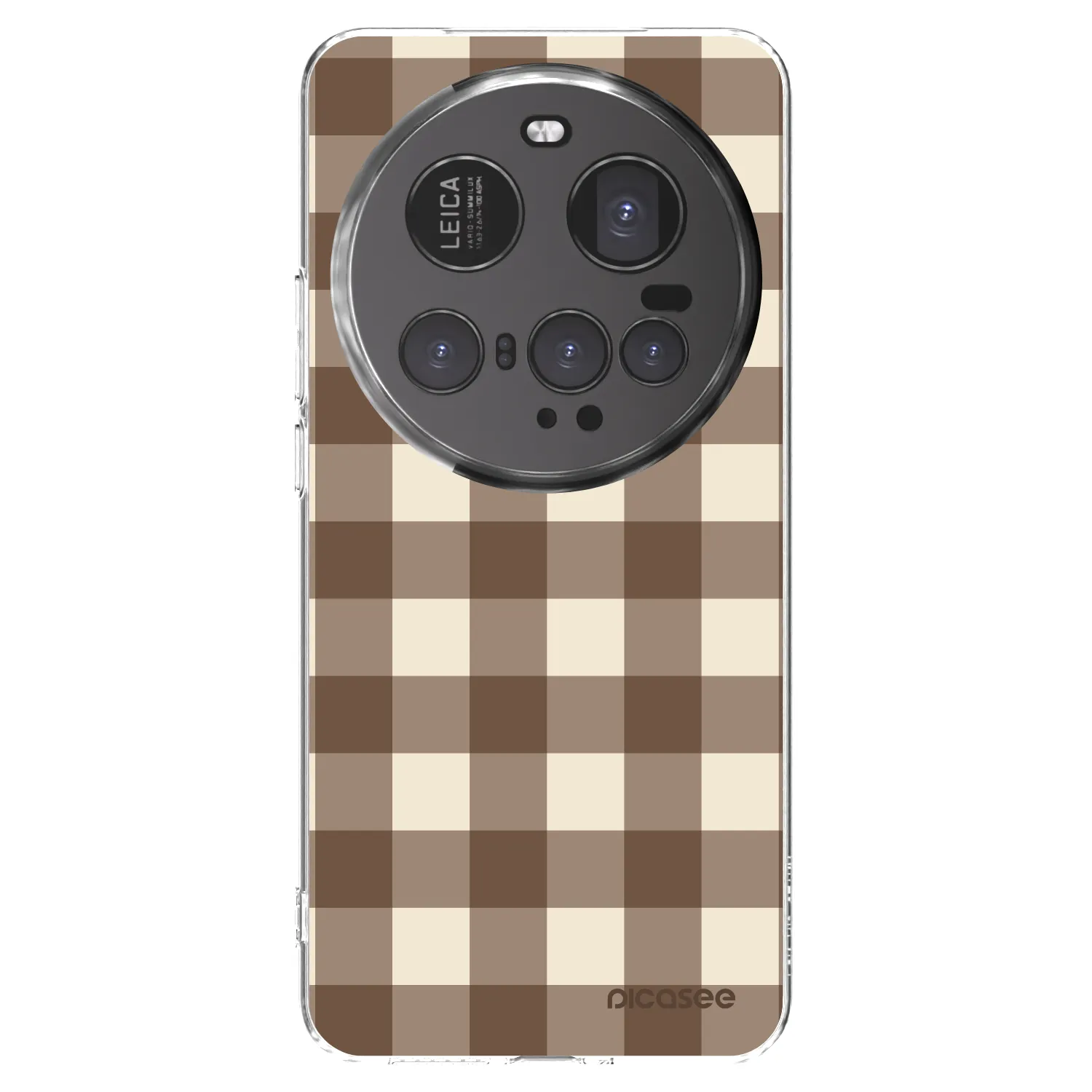 Picasee silikonowe przeźroczyste etui na Xiaomi 15 Ultra - Brown grid