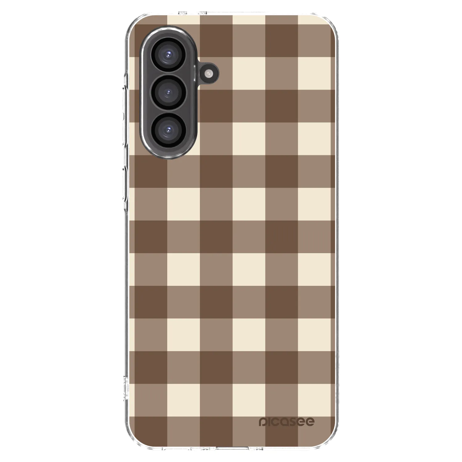 Picasee silikonowe przeźroczyste etui na Samsung Galaxy A56 5G A566B - Brown grid