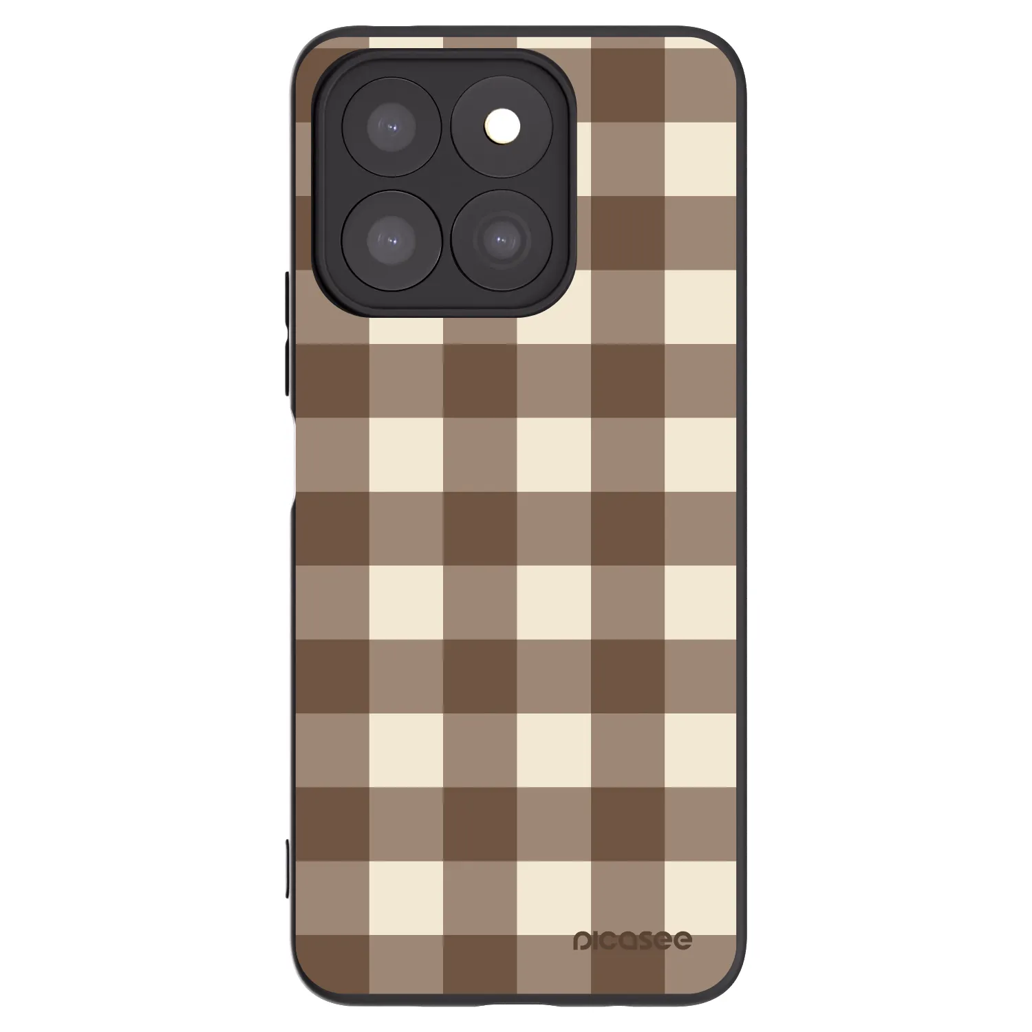 Picasee silikonowe czarne etui na Honor X8c - Brown grid