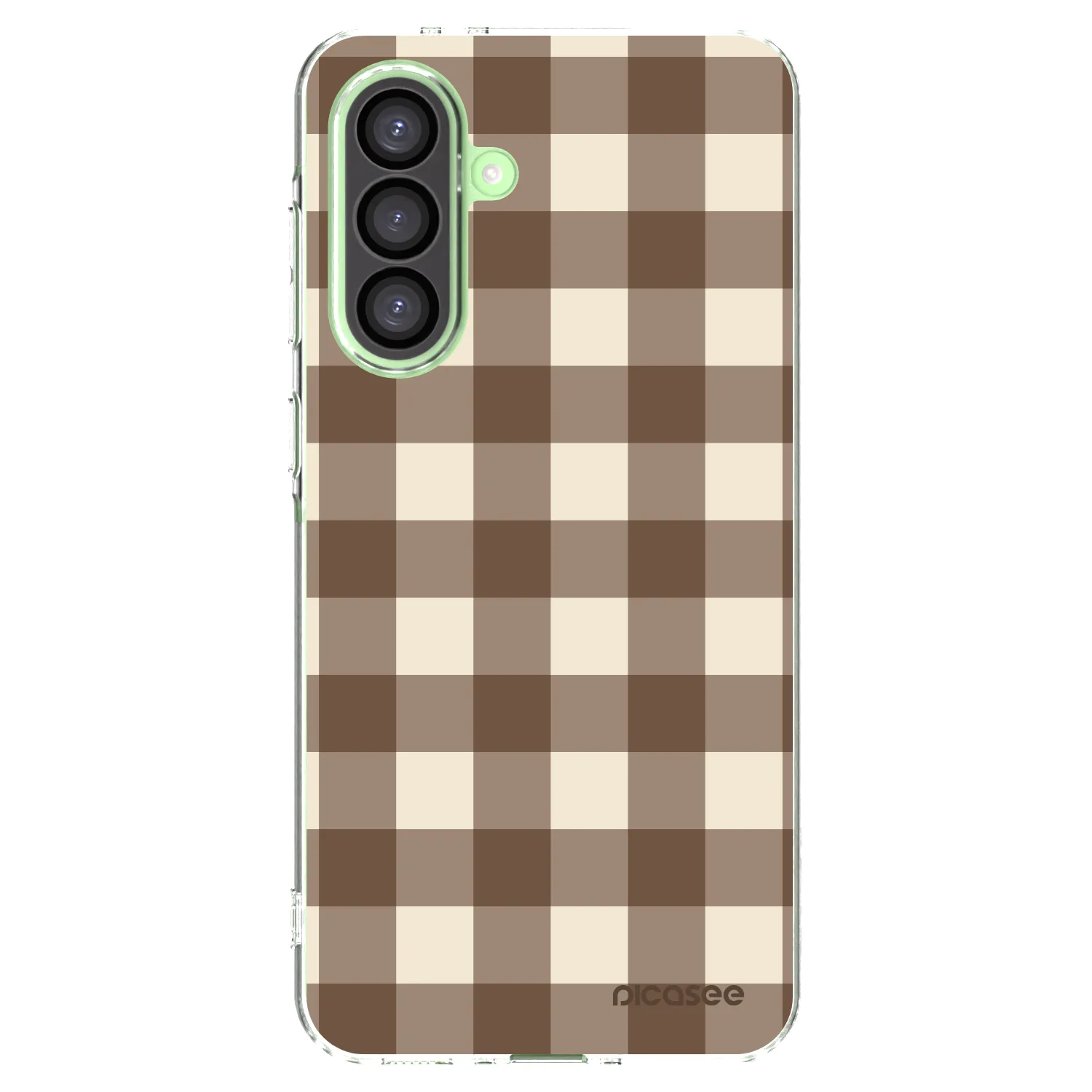 Picasee silikonowe przeźroczyste etui na Samsung Galaxy A26 5G A266B - Brown grid