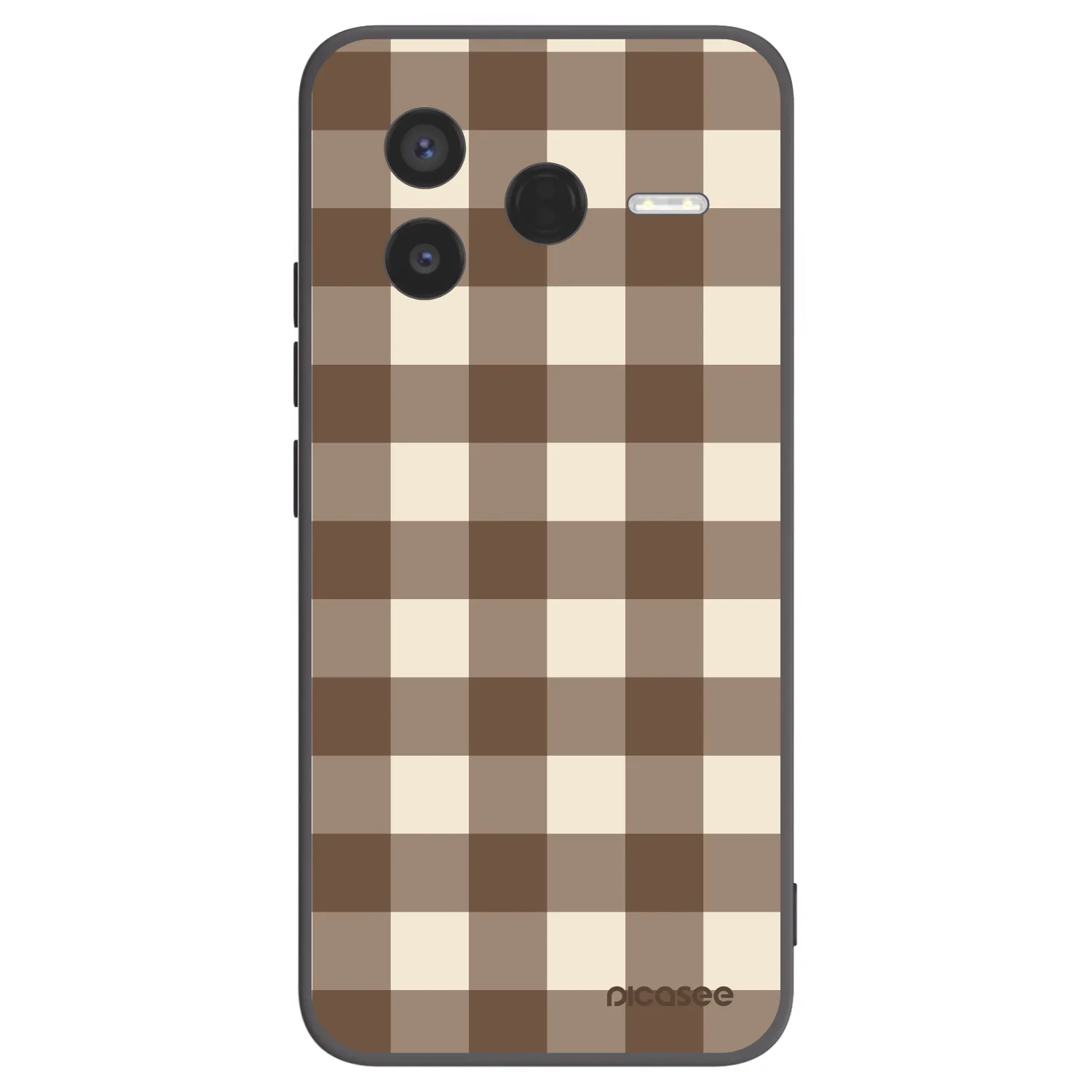 Picasee silikonowe czarne etui na Xiaomi Poco F7 Pro 5G - Brown grid
