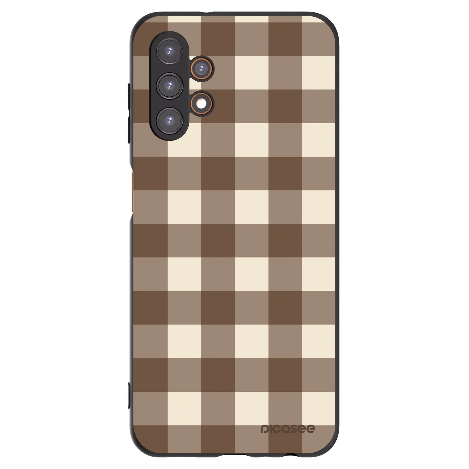 Picasee silikonowe czarne etui na Samsung Galaxy A13 5G - Brown grid