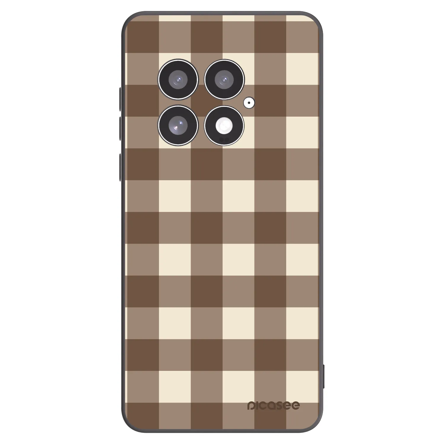 Picasee silikonowe czarne etui na OnePlus 13 5G - Brown grid