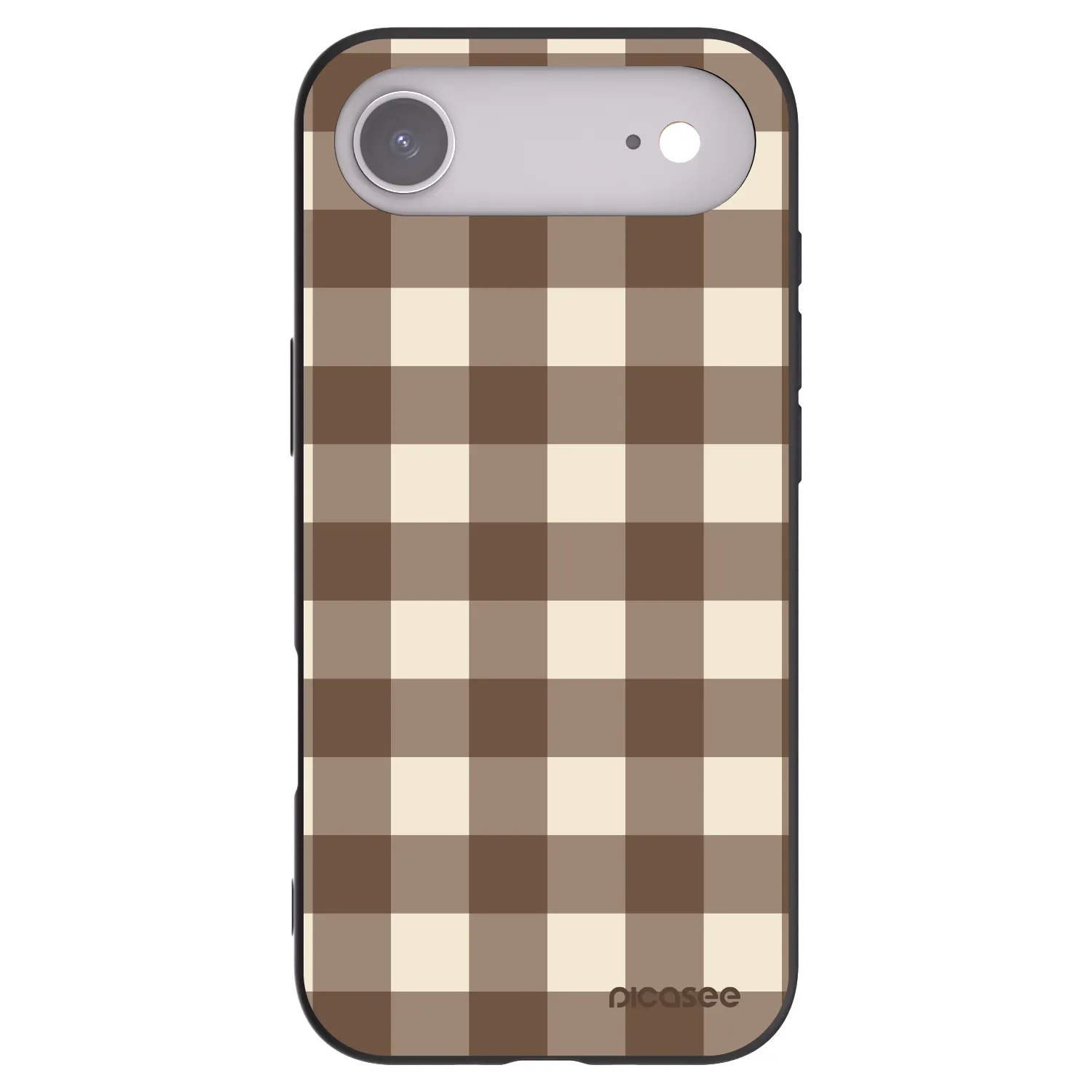 Picasee silikonowe czarne etui na Apple iPhone Air - Brown grid