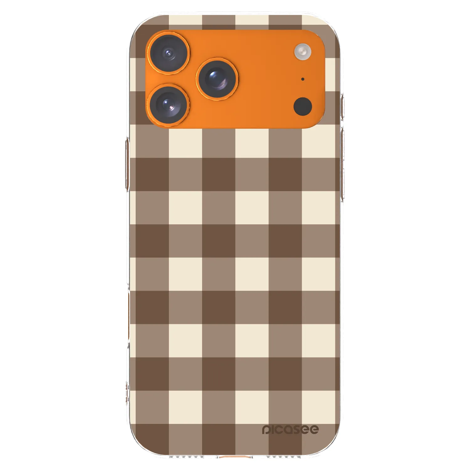 Picasee silikonowe przeźroczyste etui na Apple iPhone 17 Pro Max - Brown grid