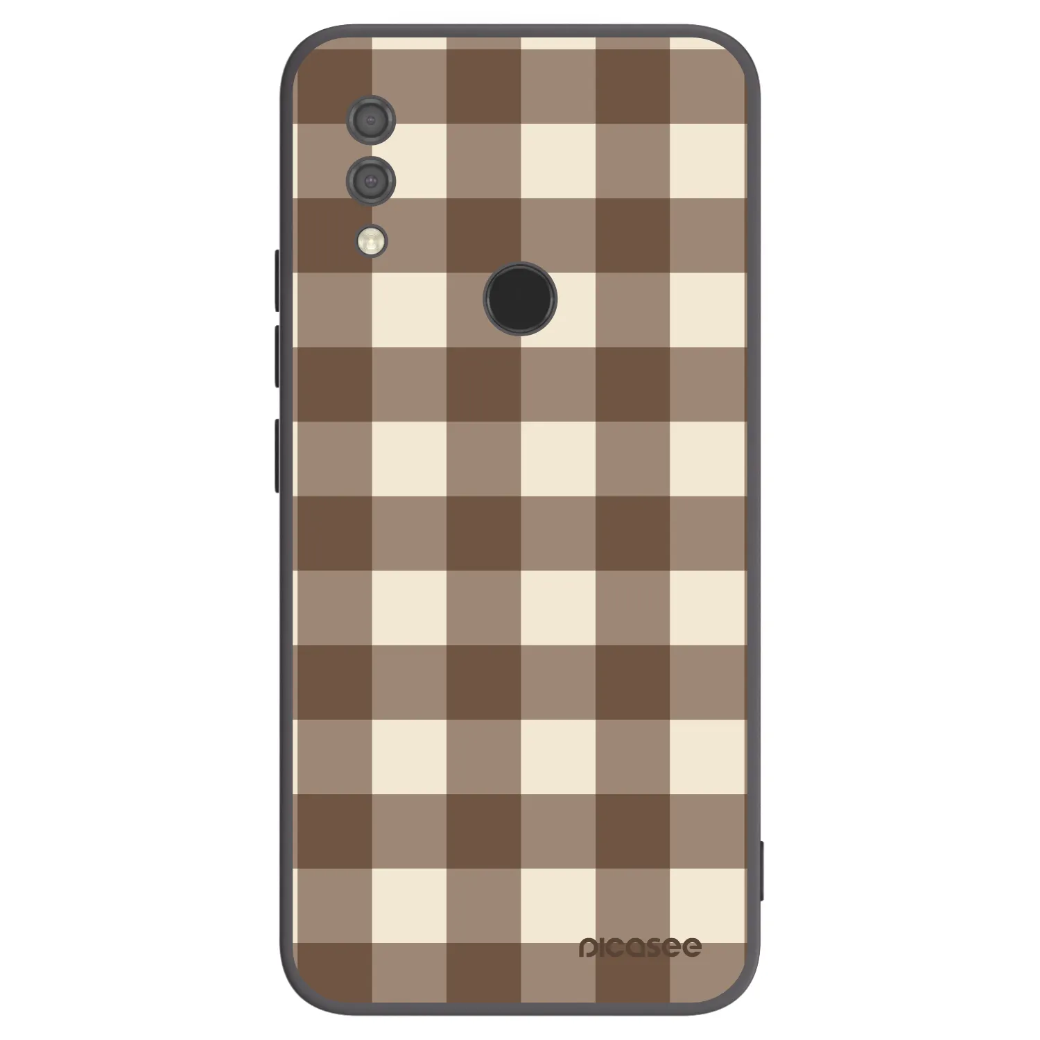 Picasee silikonowe czarne etui na Xiaomi Redmi 7 - Brown grid